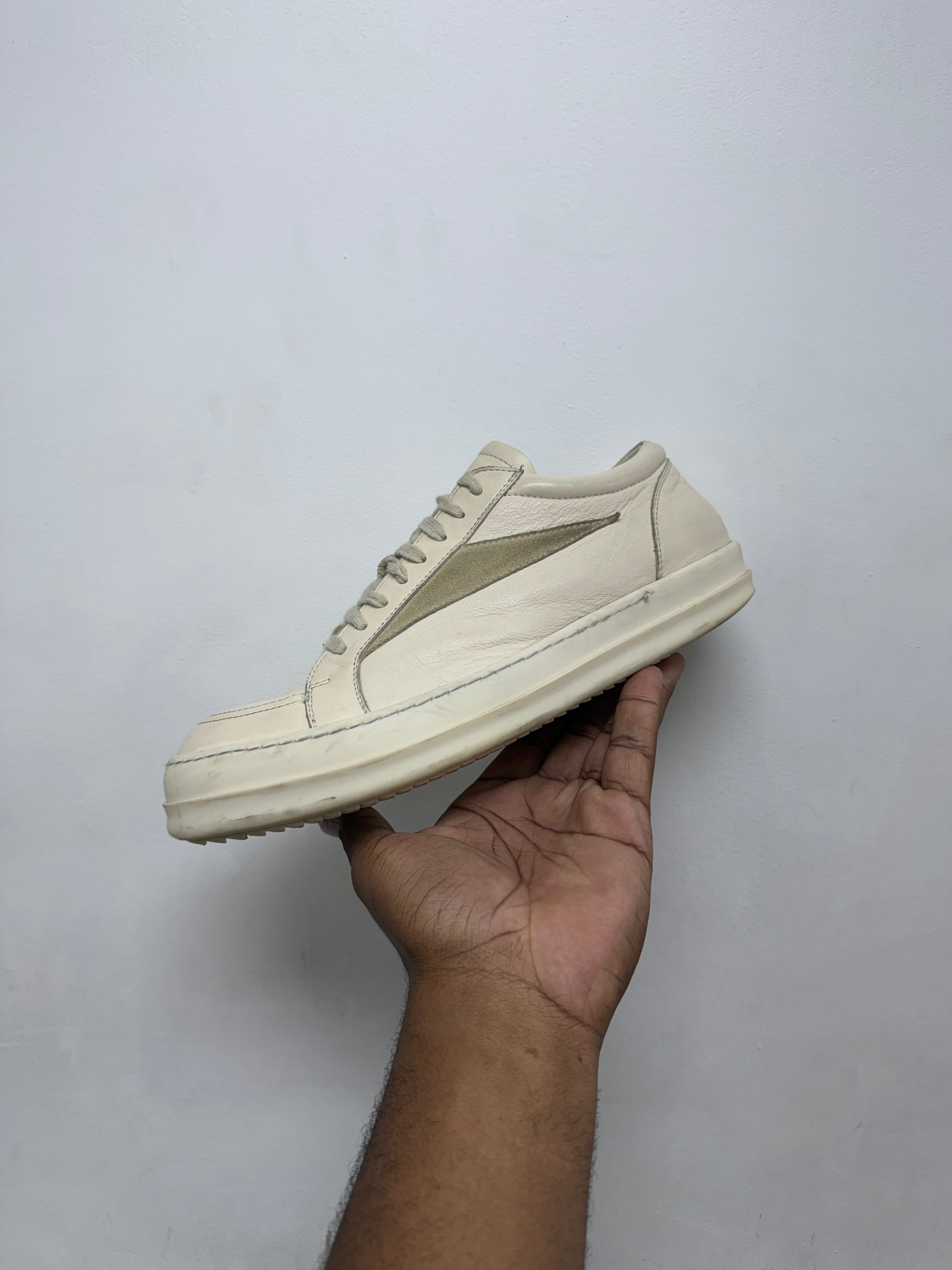 Rick Owens Milk & Milk Vintage Low Sneakers
