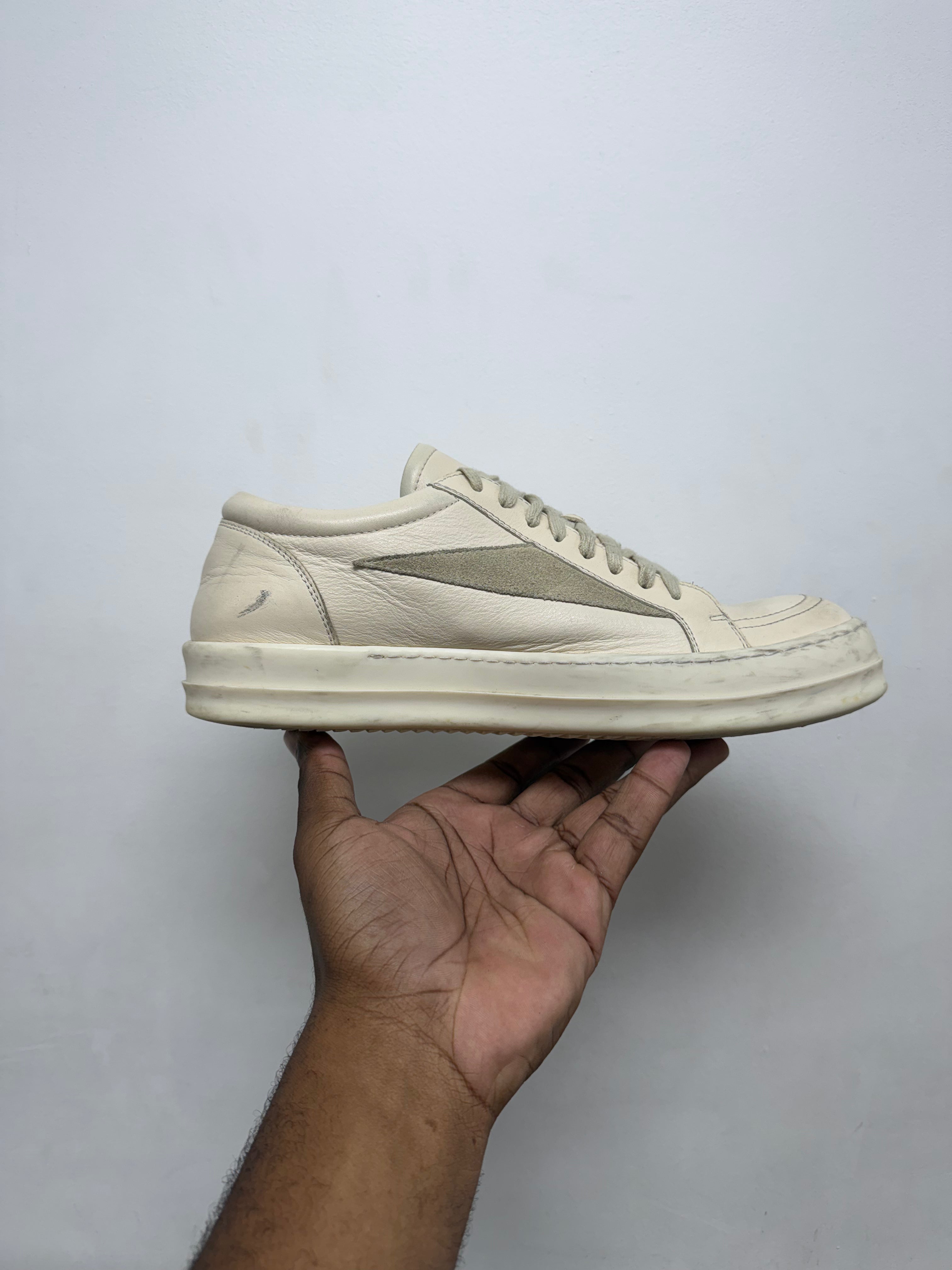 Rick Owens Milk & Milk Vintage Low Sneakers