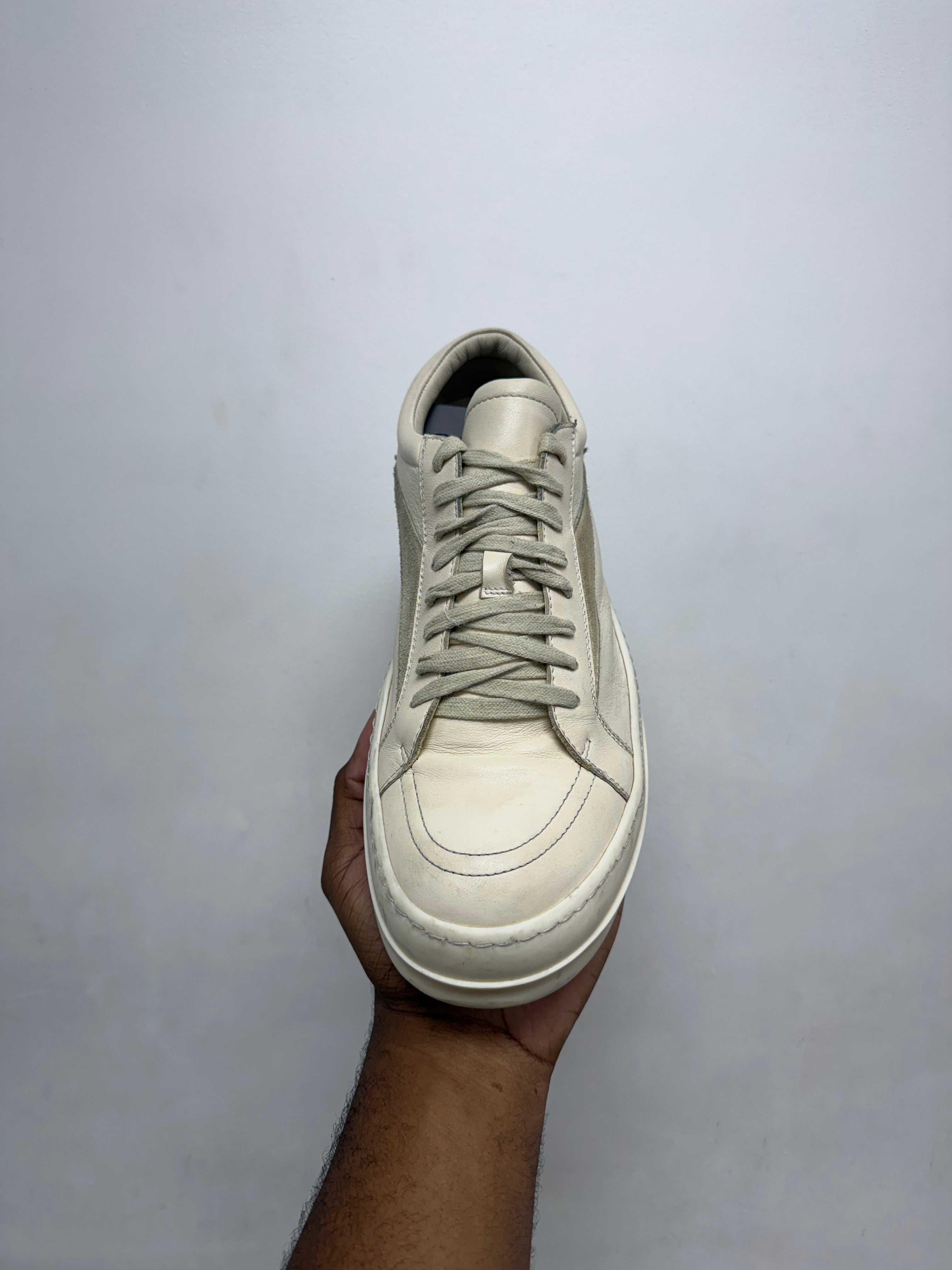 Rick Owens Milk & Milk Vintage Low Sneakers