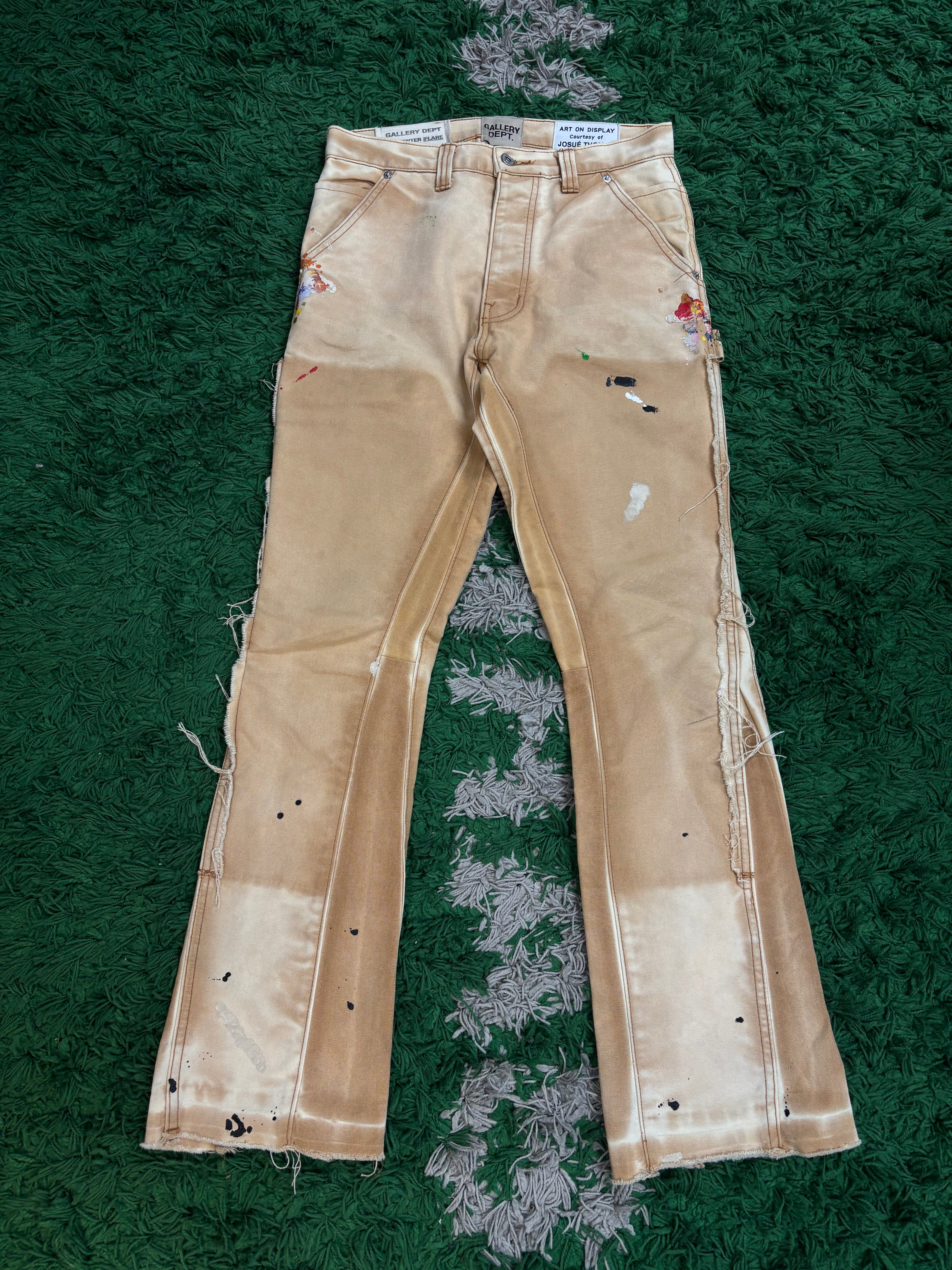 Gallery Dept Tan Paint Splatter Flares Used