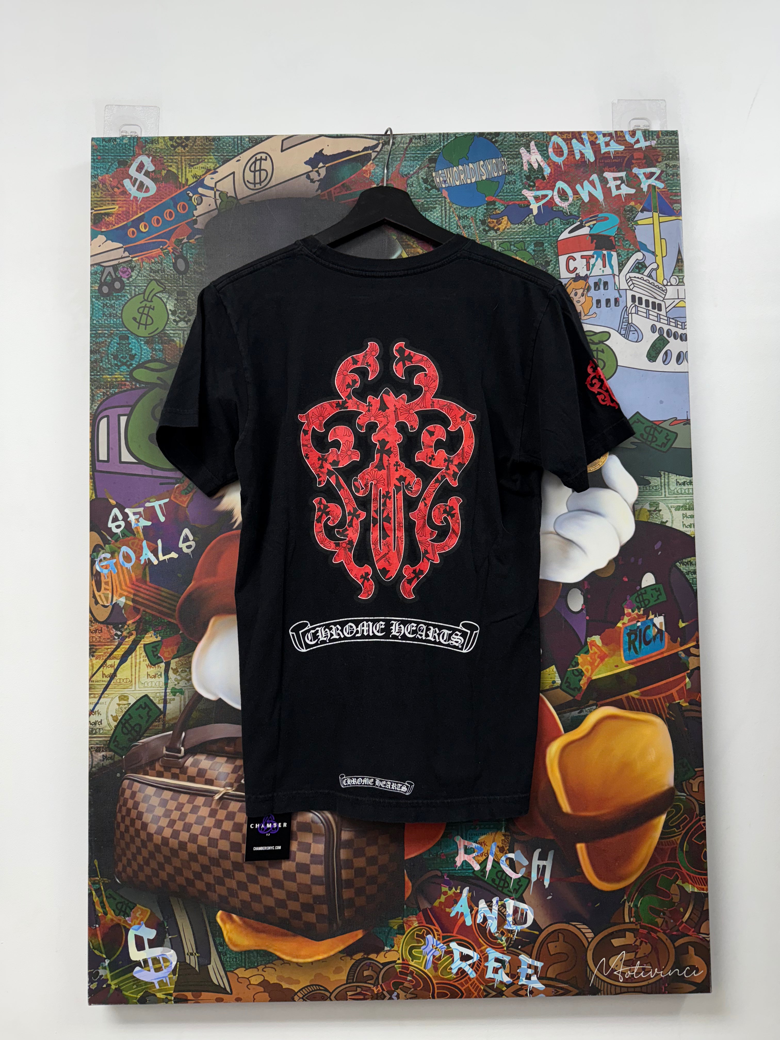 Chrome  Hearts Black Red Dagger Tee