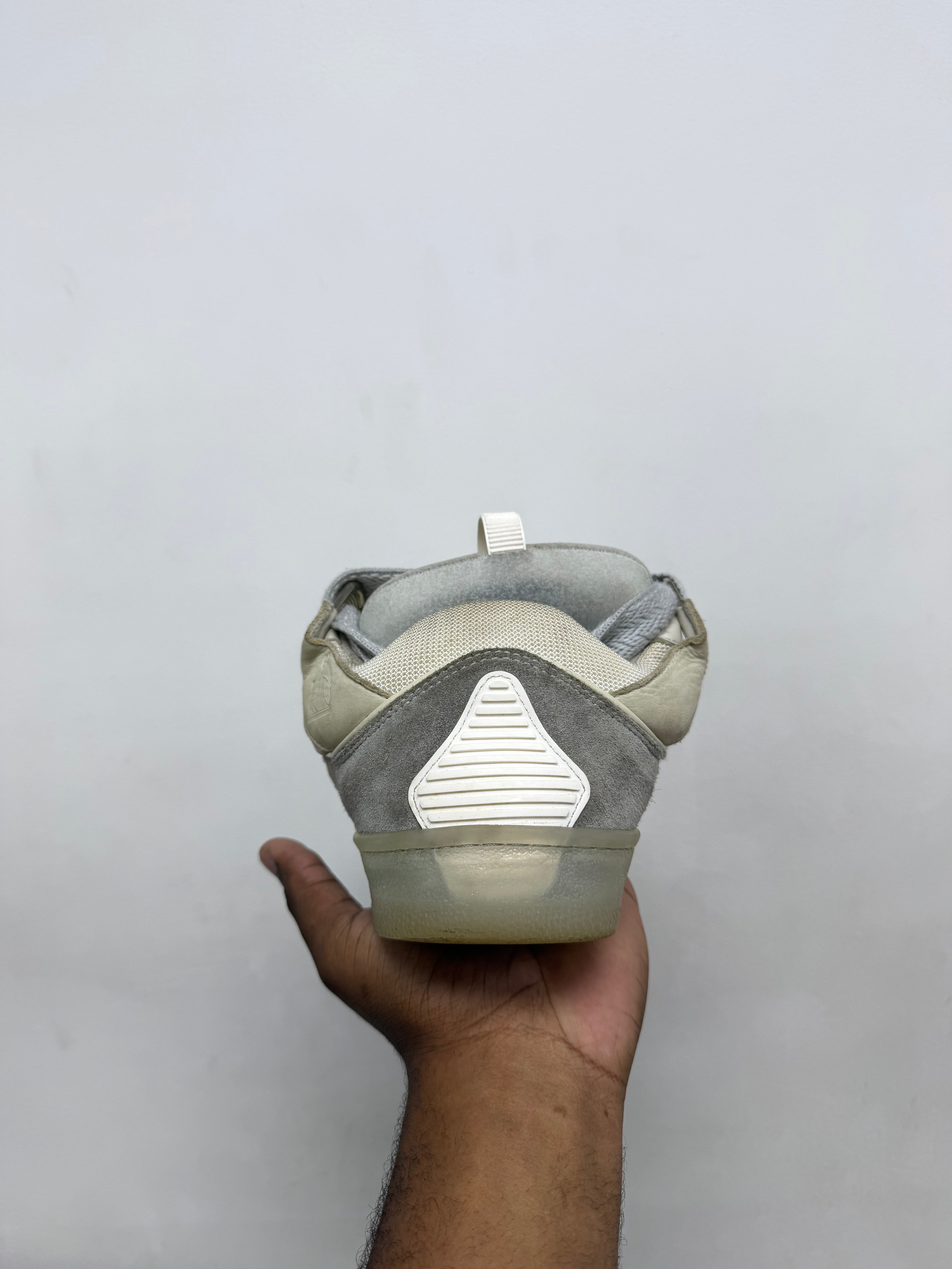 Lanvin White Grey Curb Sneakers