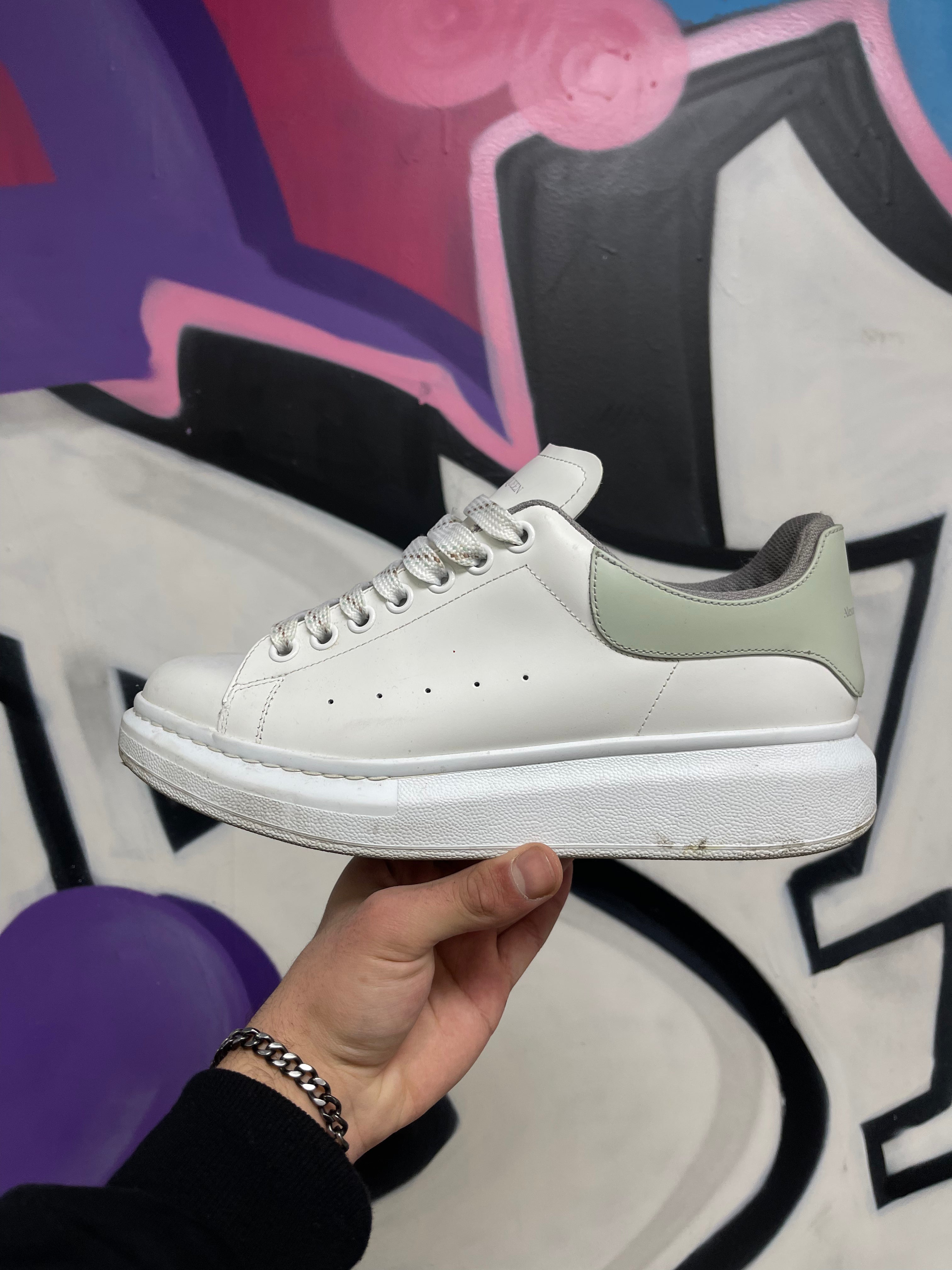 Alexander Mcqueen White Teal Sneakers