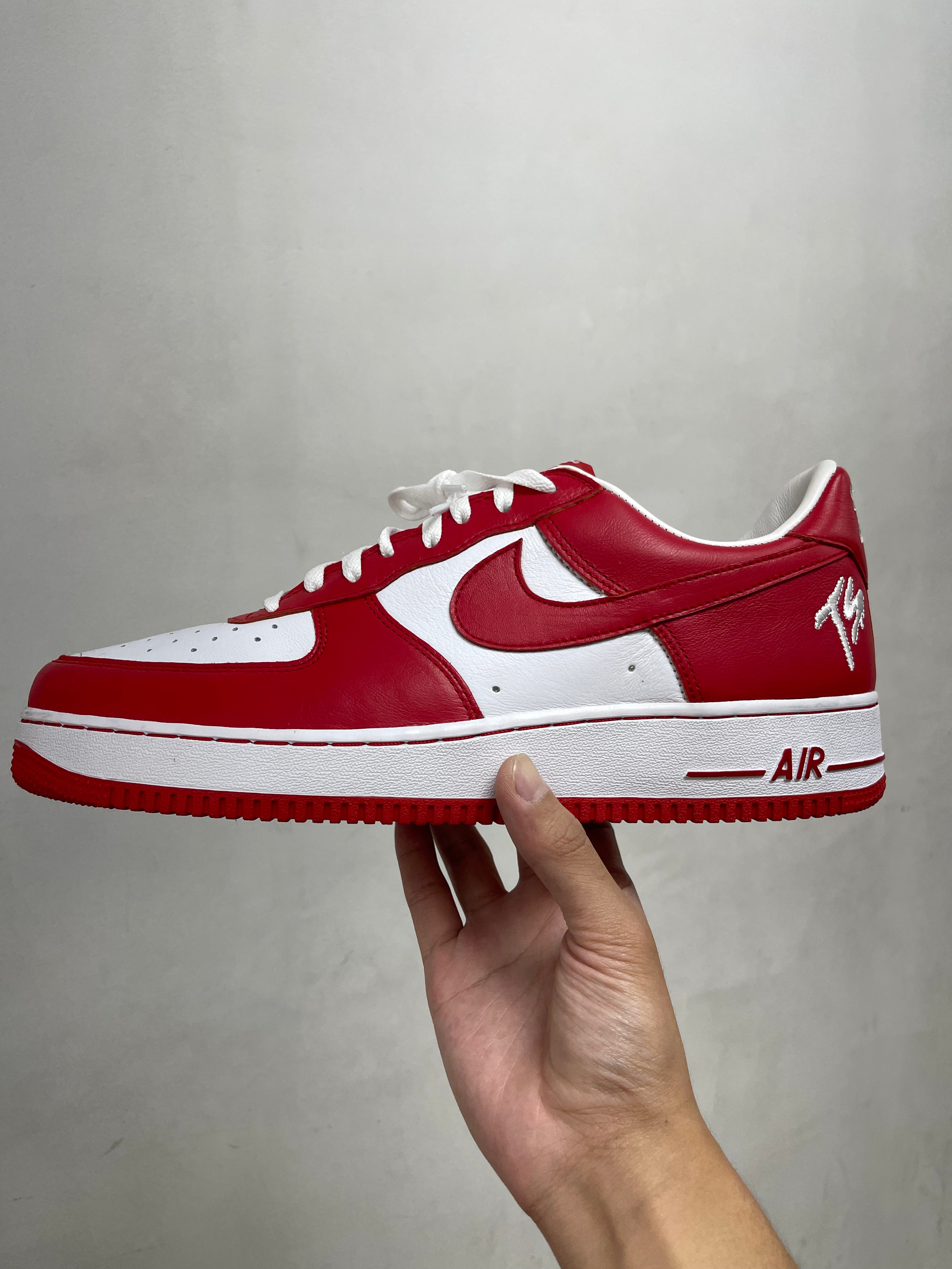 NIke AF1 Terror Squad White University Red Sneakers