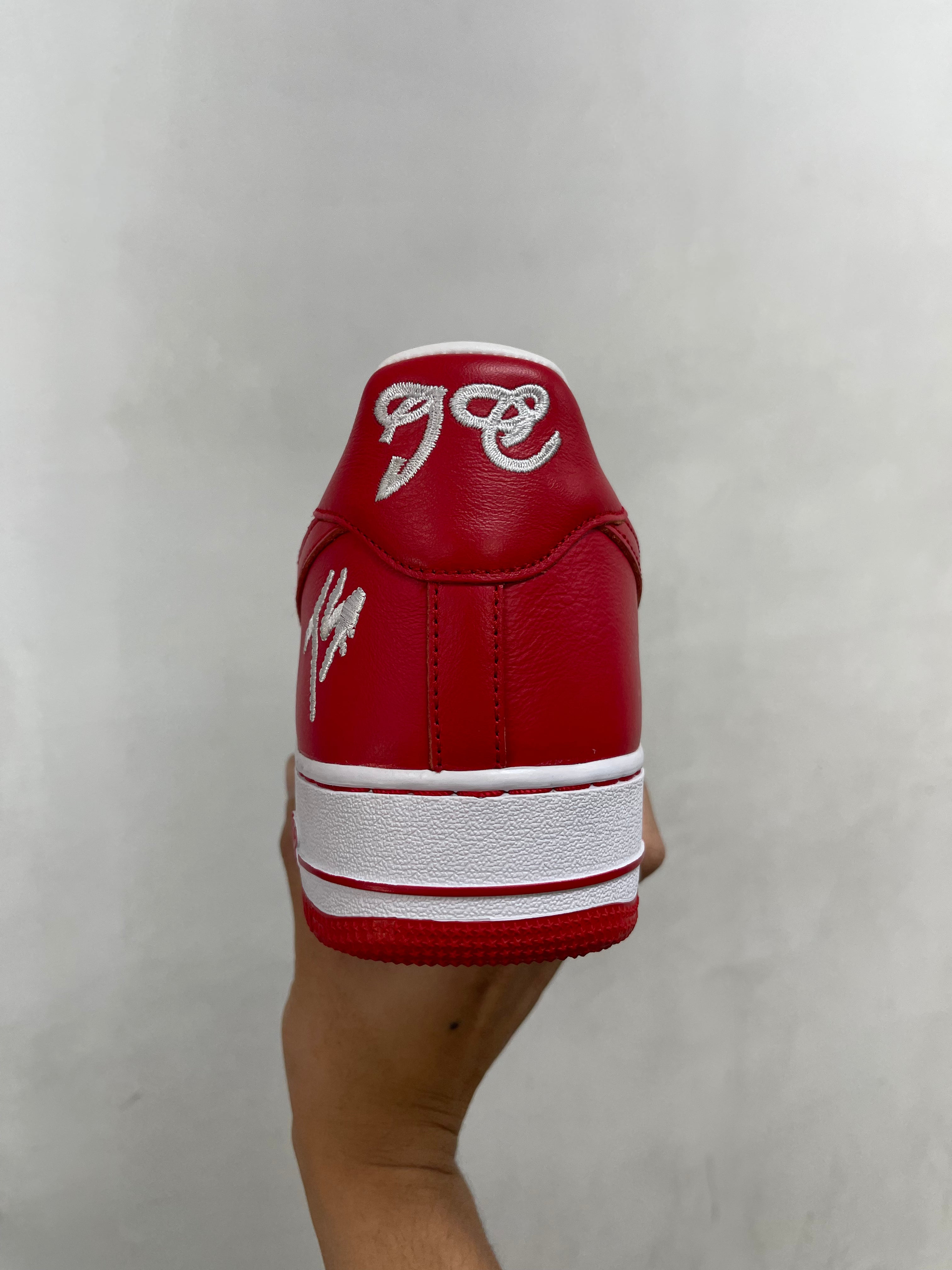 NIke AF1 Terror Squad White University Red Sneakers