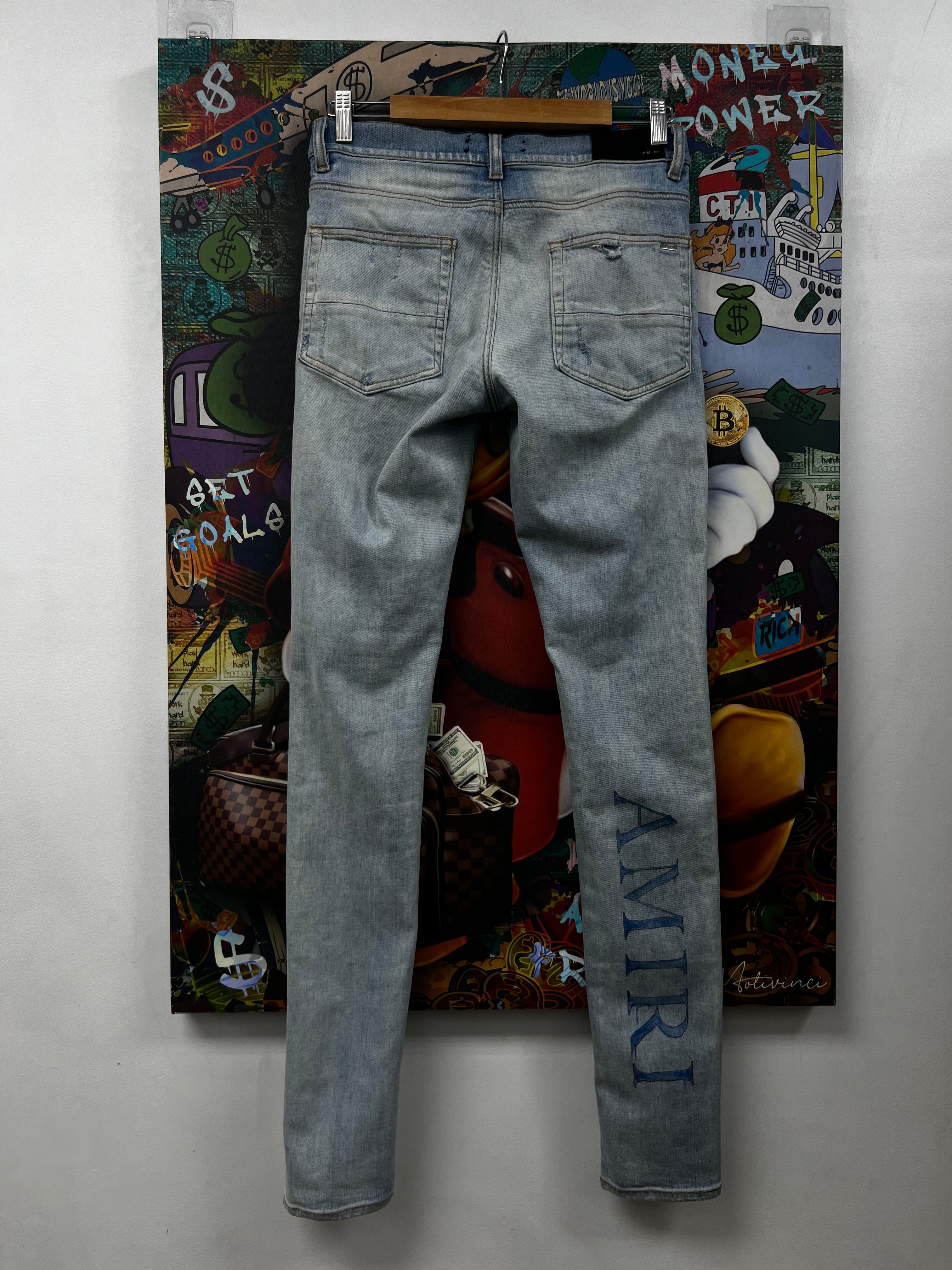 Amiri Light Wash MA Stencil Jeans