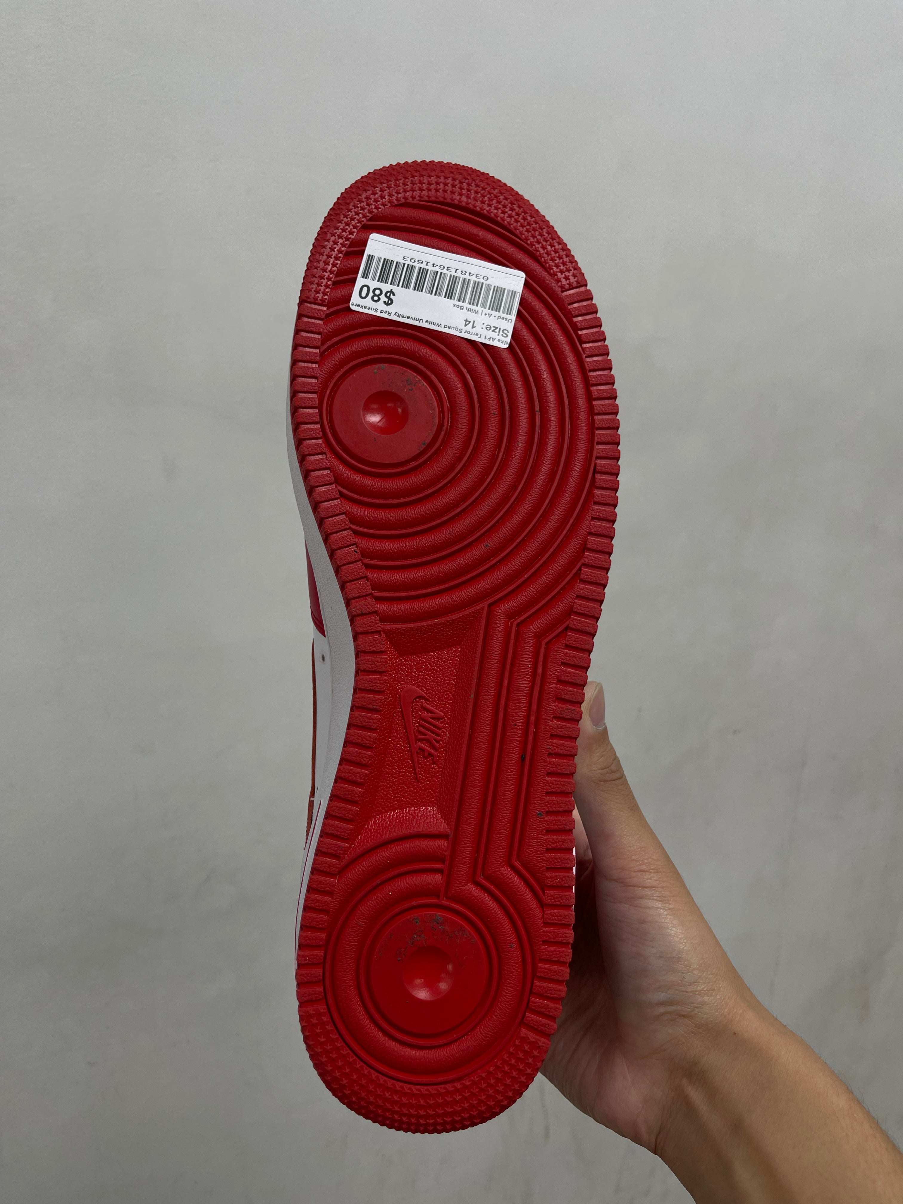 NIke AF1 Terror Squad White University Red Sneakers
