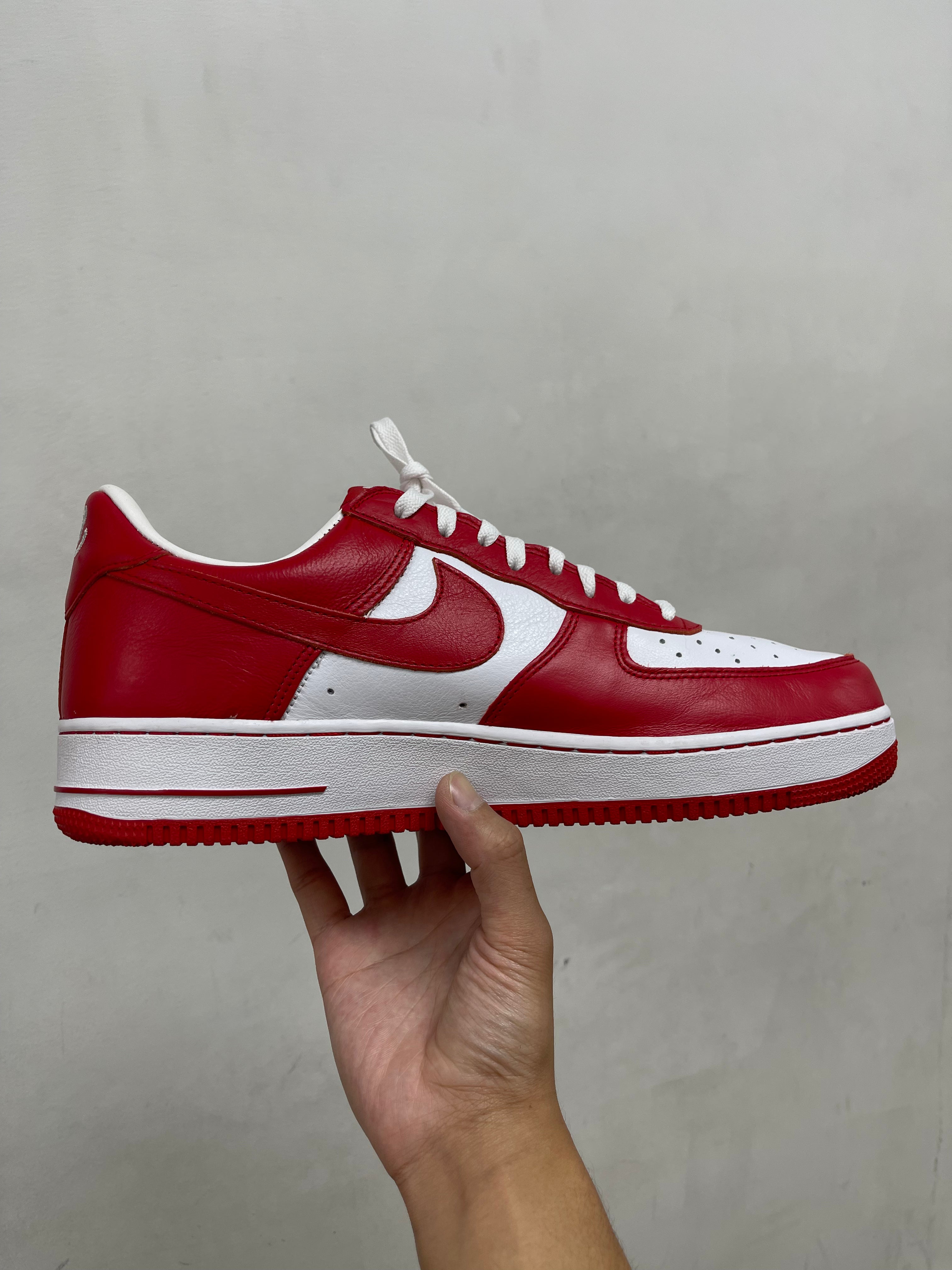 NIke AF1 Terror Squad White University Red Sneakers