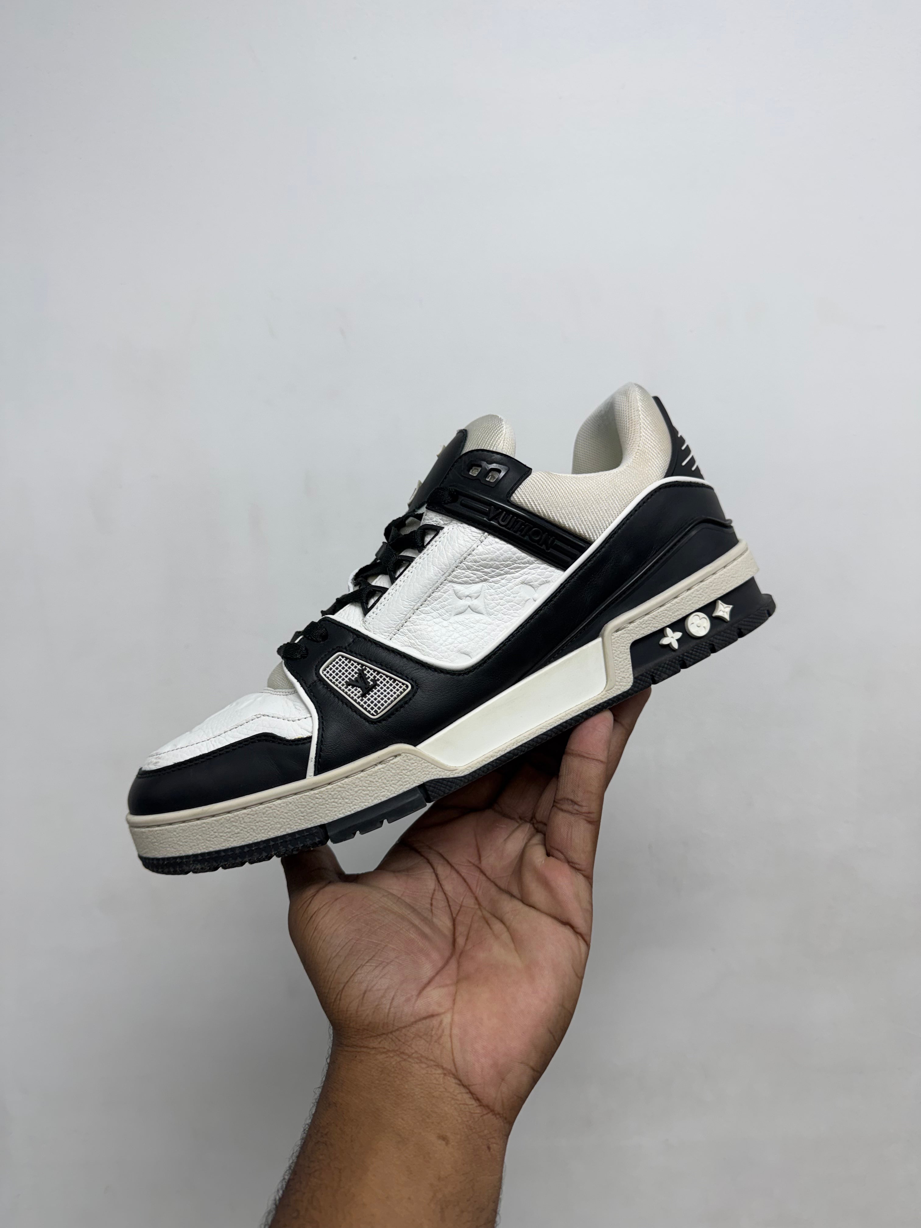 Louis Vuitton Black White Trainer Sneakers
