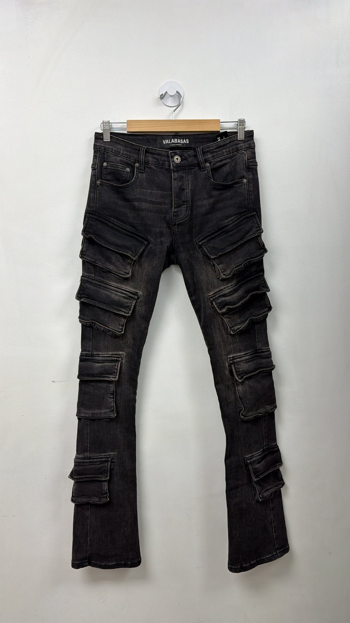 Valabasas Black Stacked Jeans