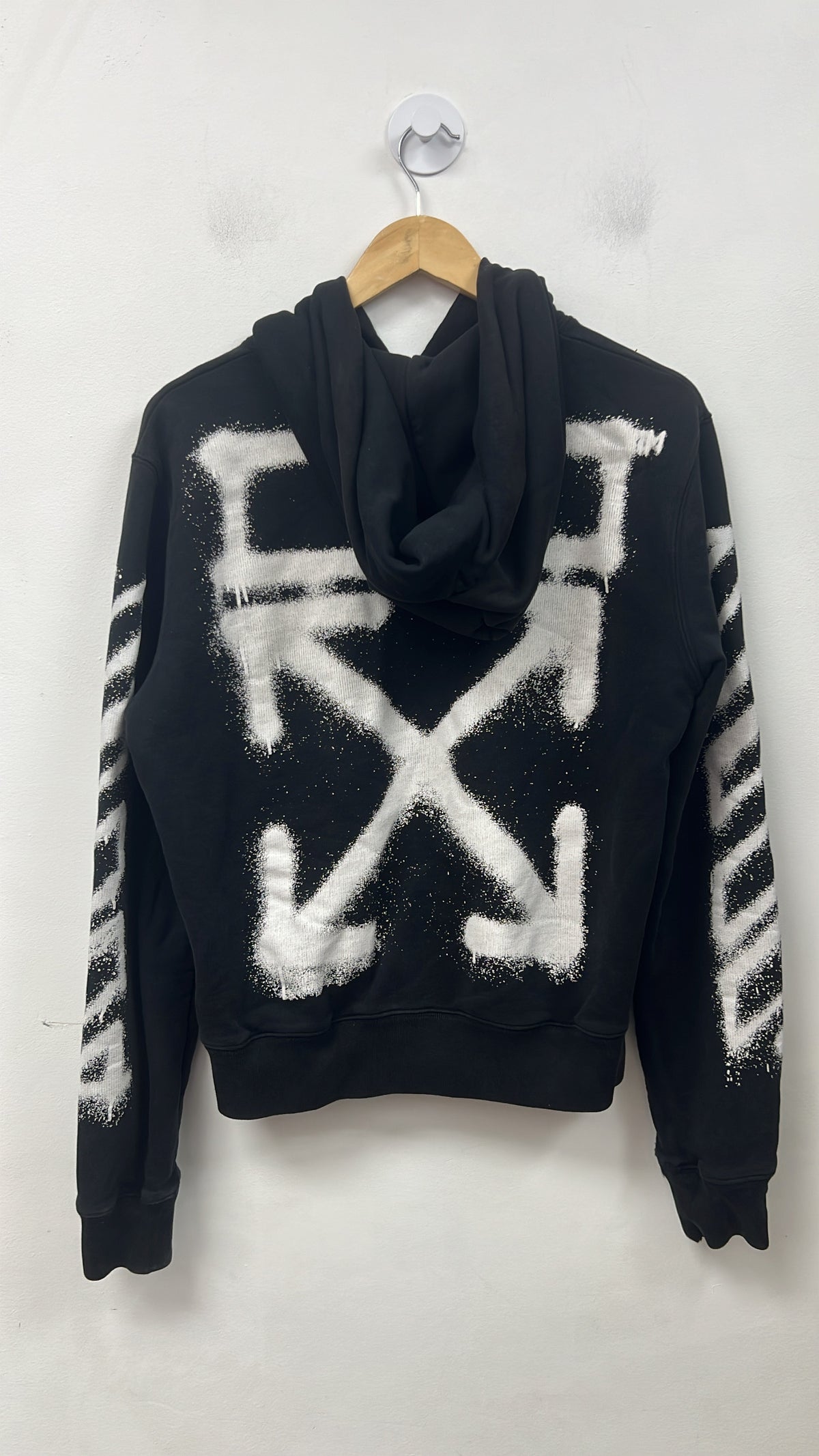 Off White Black White Spray Paint Hoodie