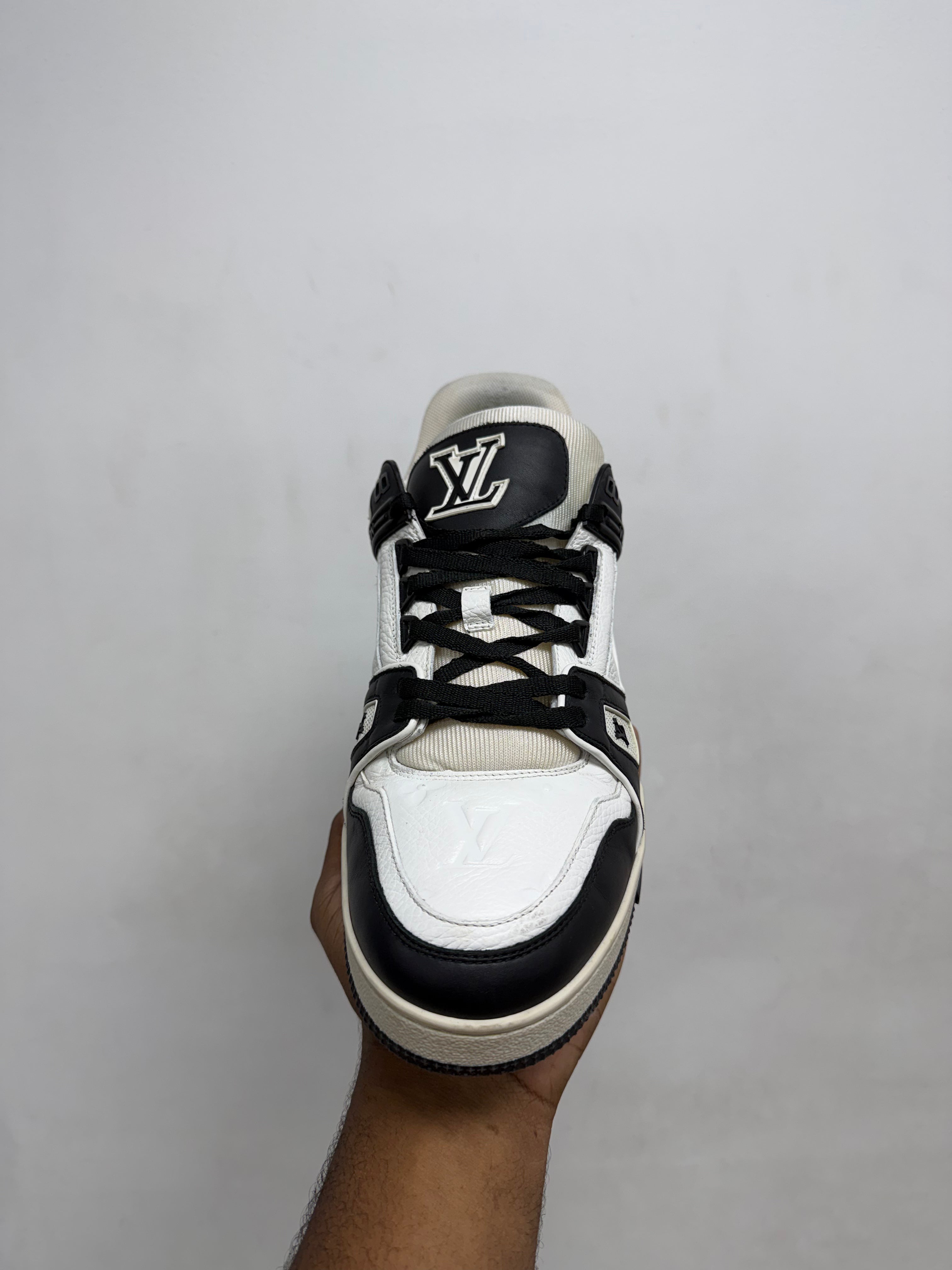 Louis Vuitton Black White Trainer Sneakers