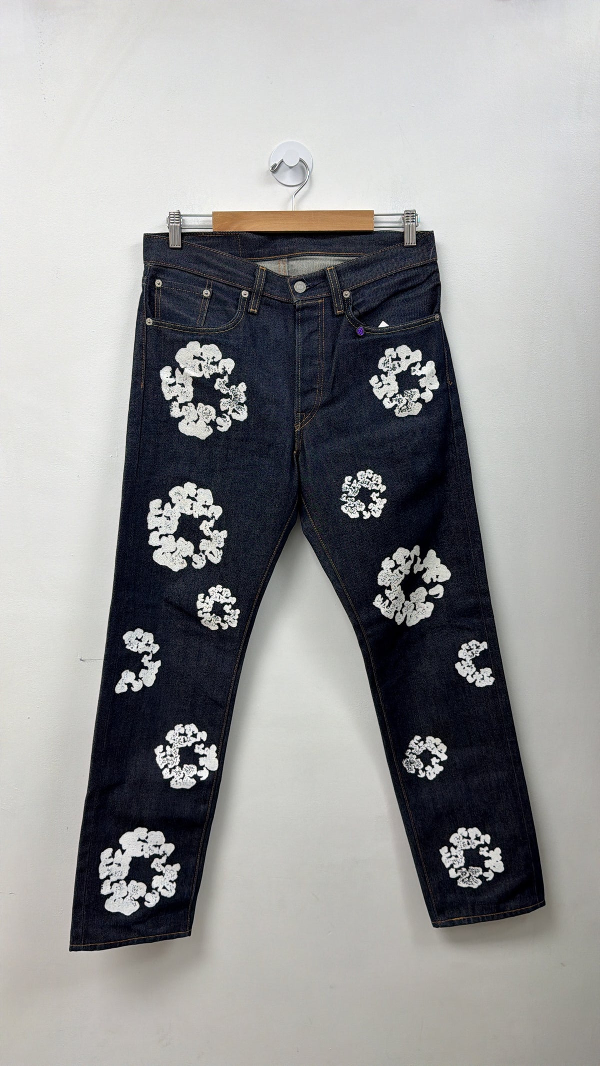 Denim Tears Navy Selvedge Cotton Wreath Jeans