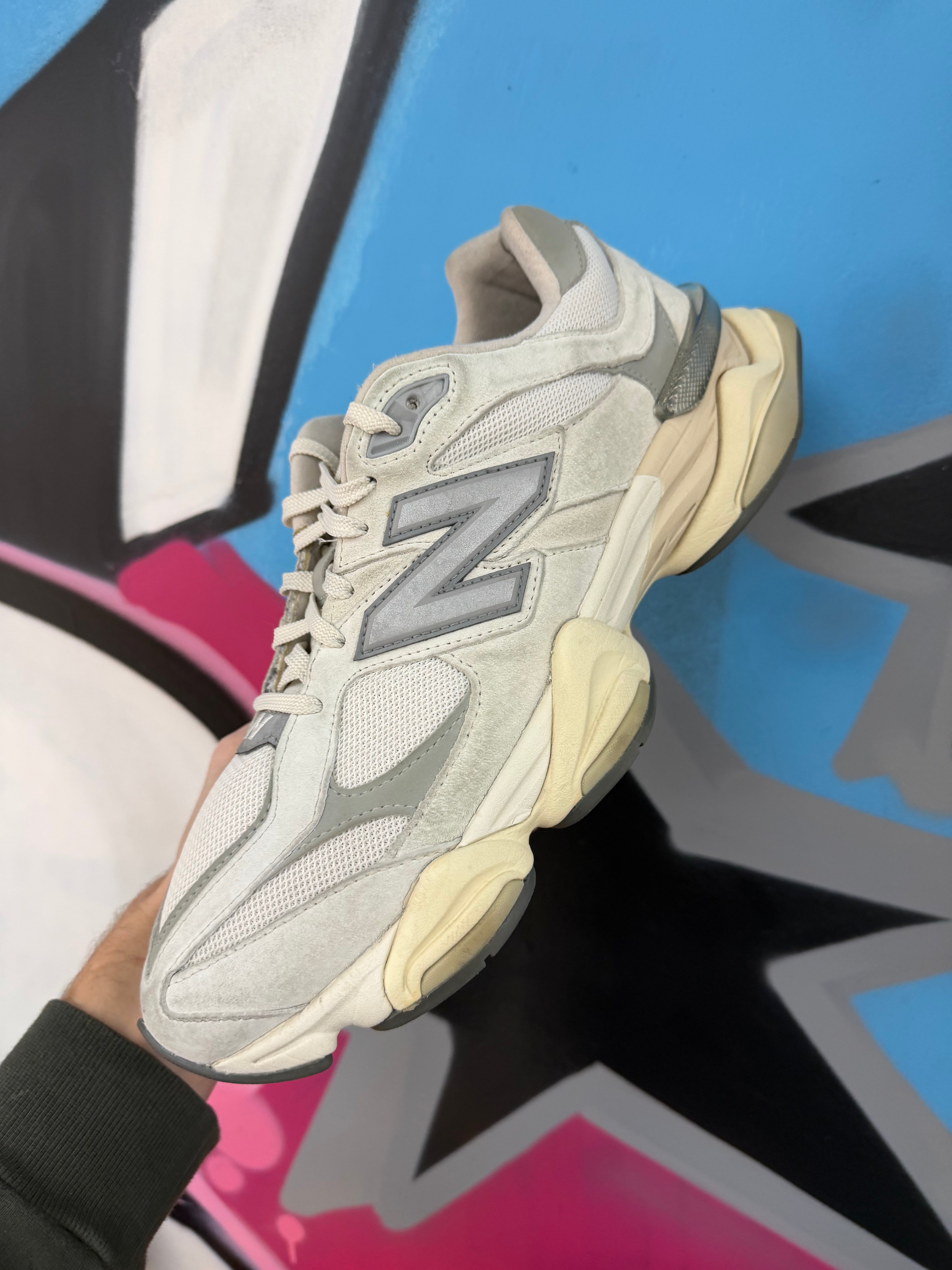 New Balance White Grey 9060 Sneakers