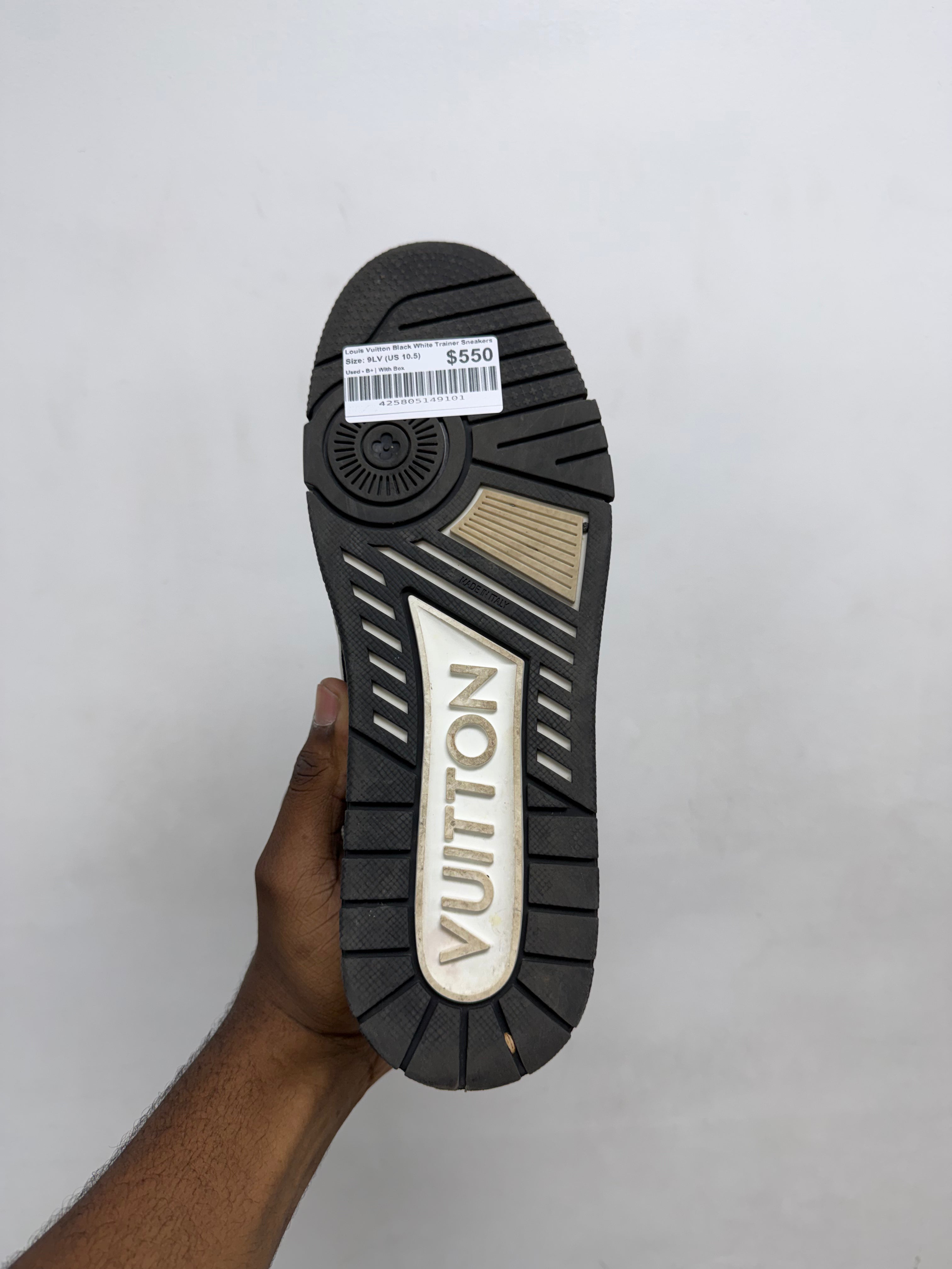 Louis Vuitton Black White Trainer Sneakers