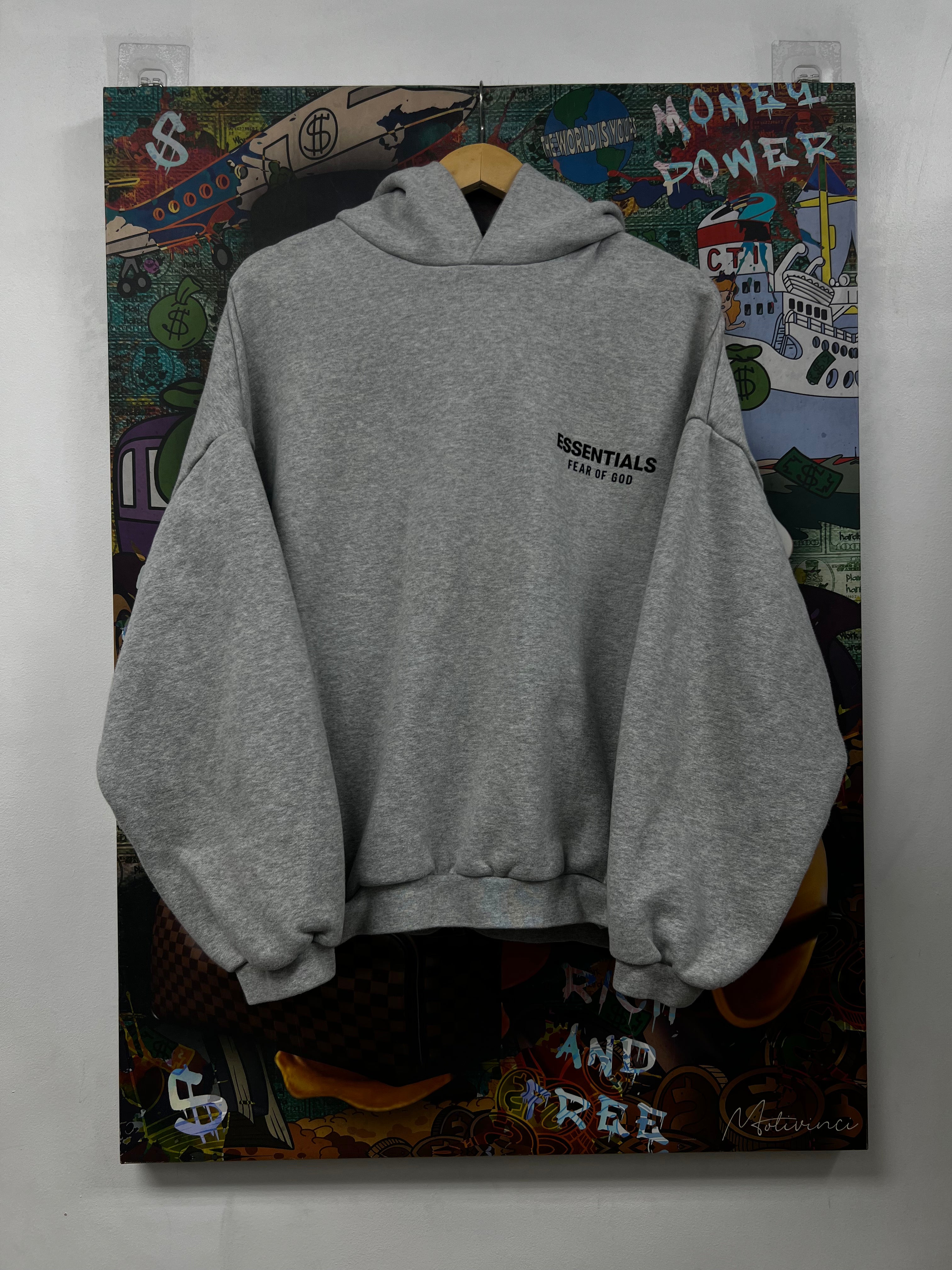 Essentials Grey Oatmeal Hoodie