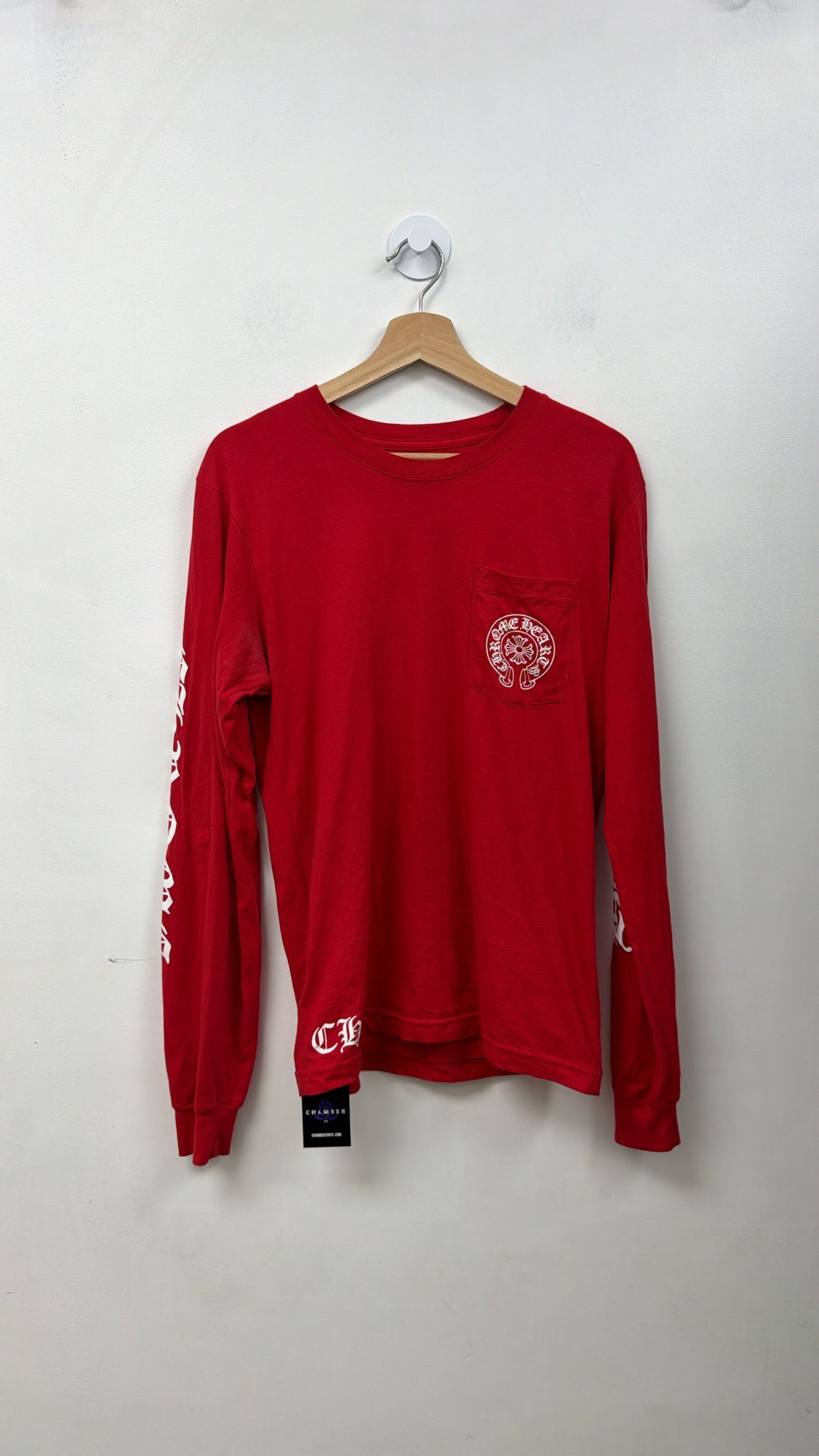 Chrome Hearts Red Shoulder Logo Long Sleeve