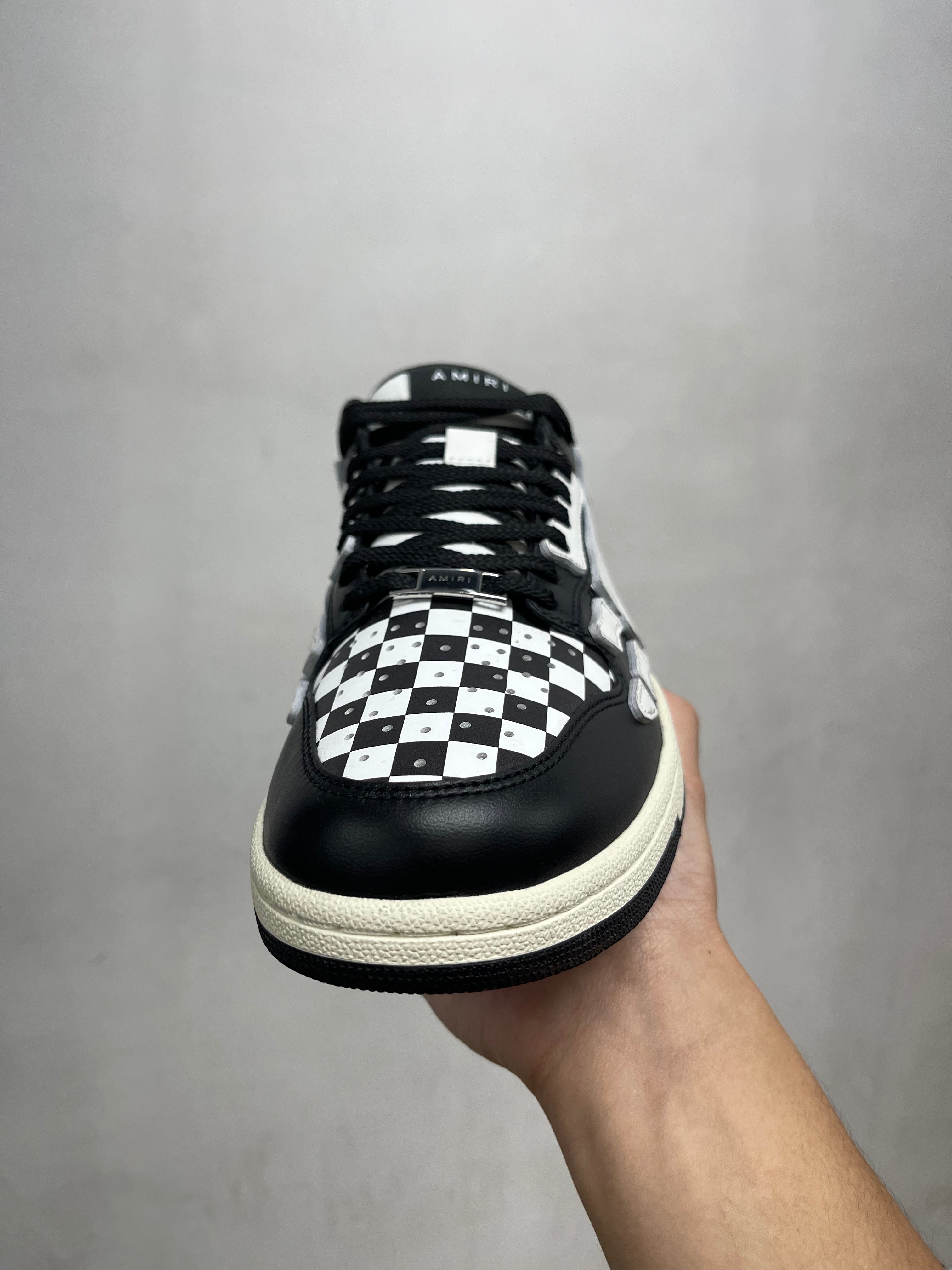 Amiri Black White Checkered Skel-Top Sneakers