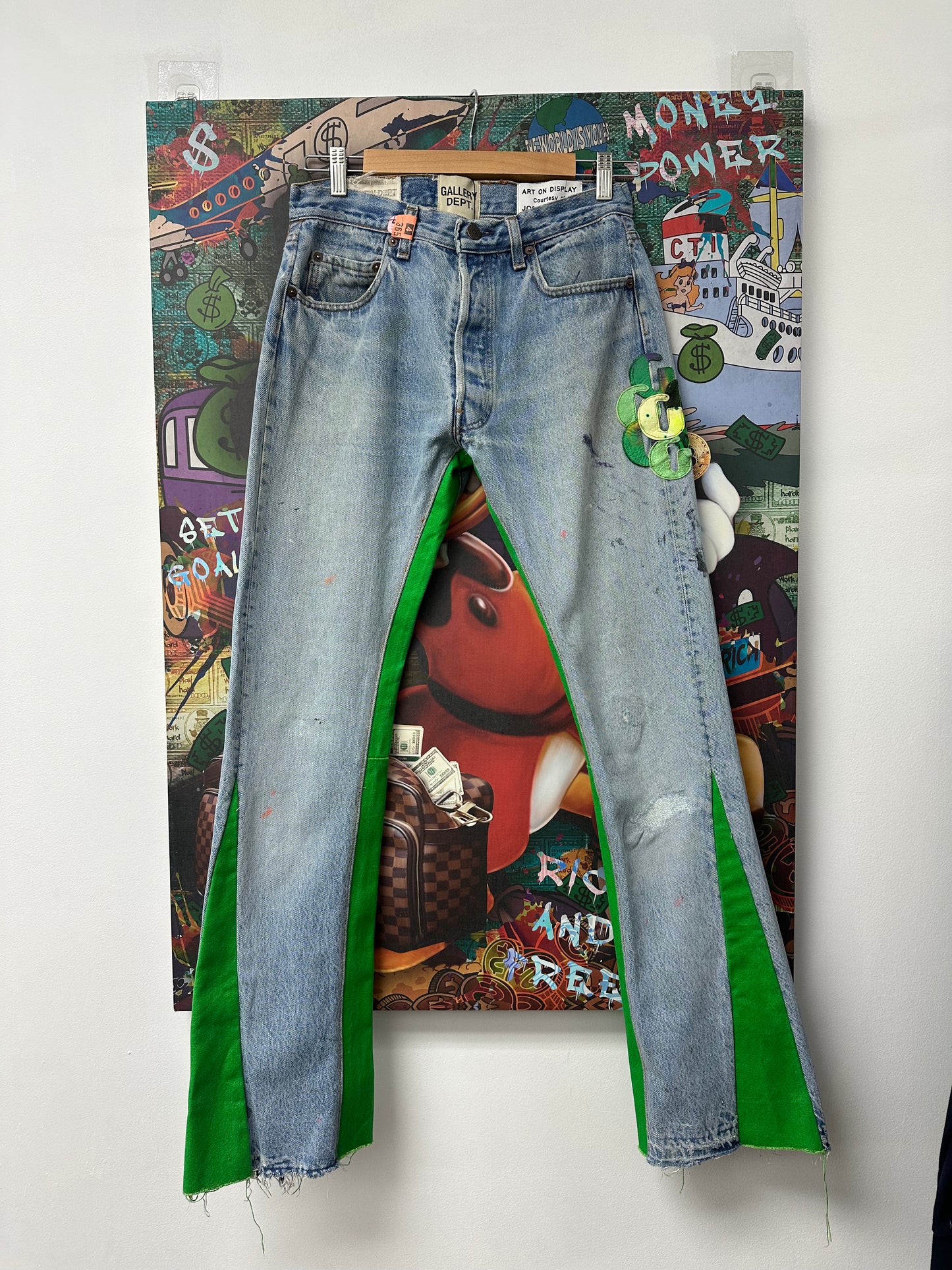 Gallery Dept Light Wash Green G Patch Jeans Used 31