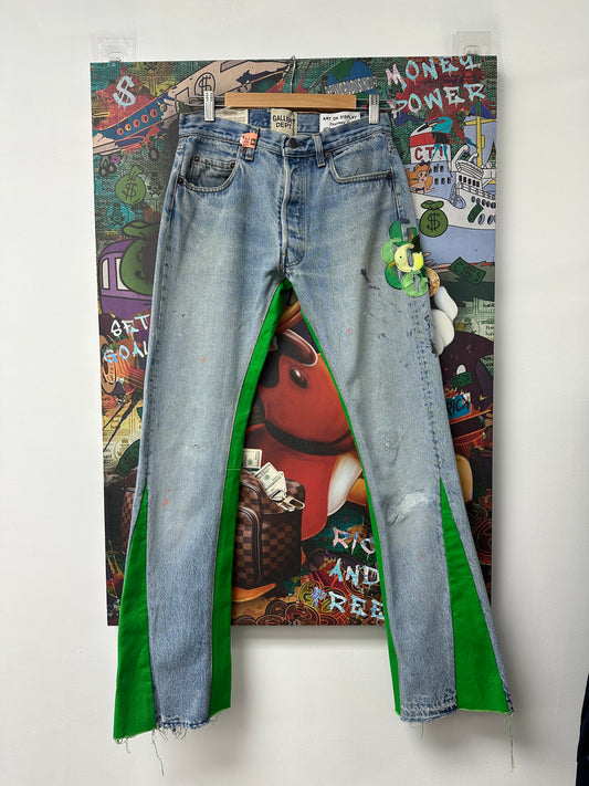 Gallery Dept Light Wash Green G Patch Jeans Used 31