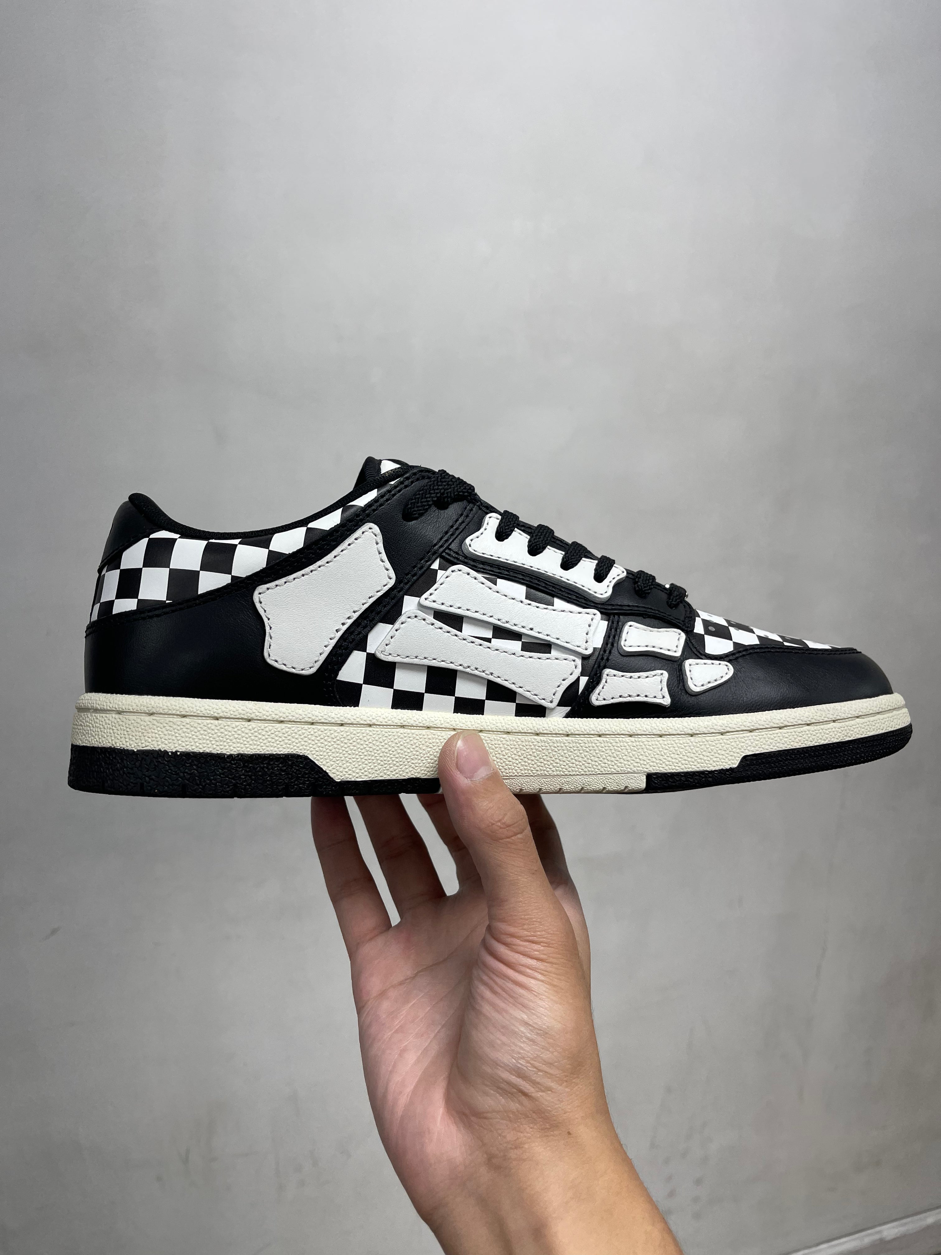 Amiri Black White Checkered Skel-Top Sneakers
