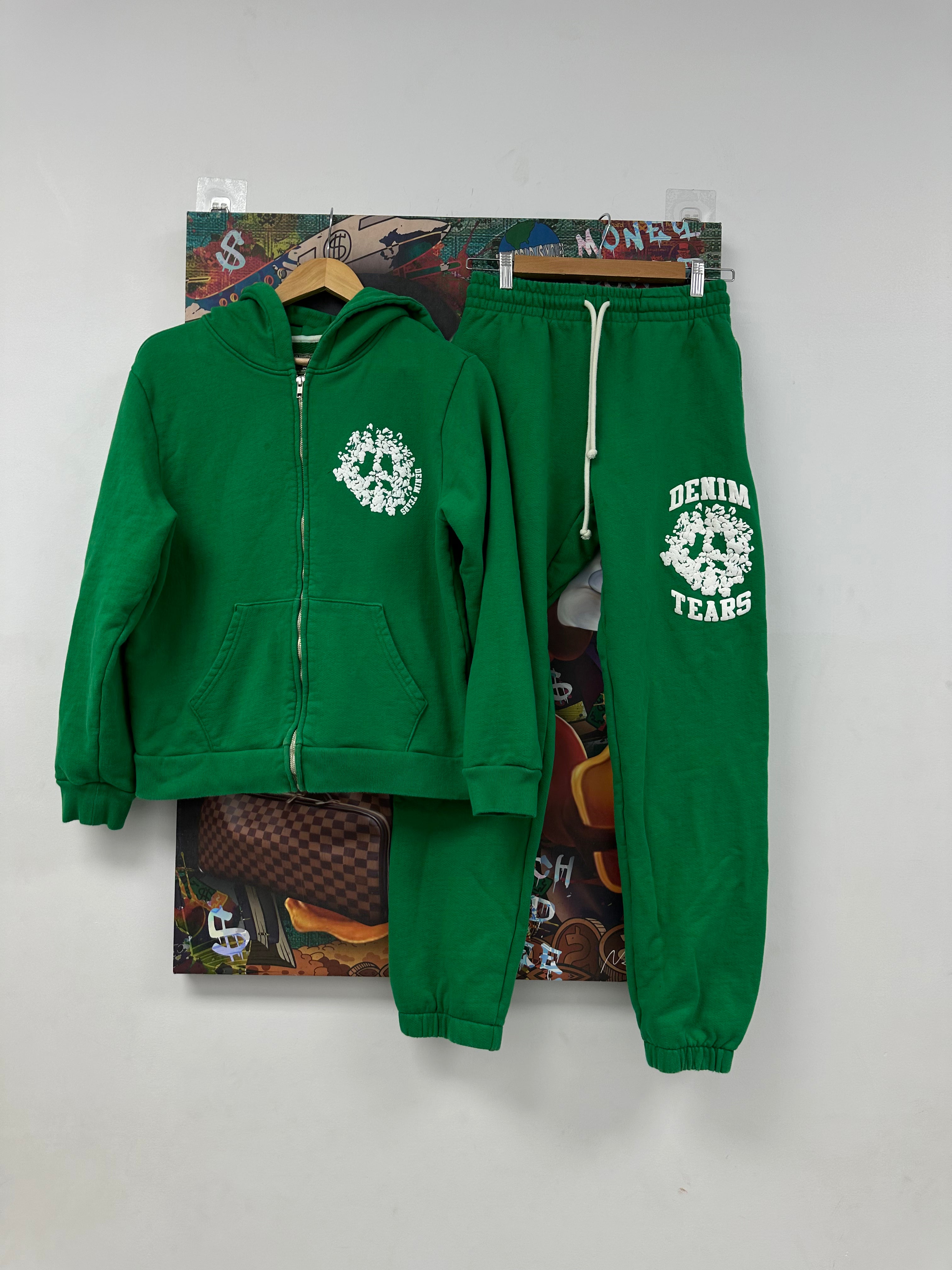 Denim Tears University Sweatsuit Green Used L-M N/A