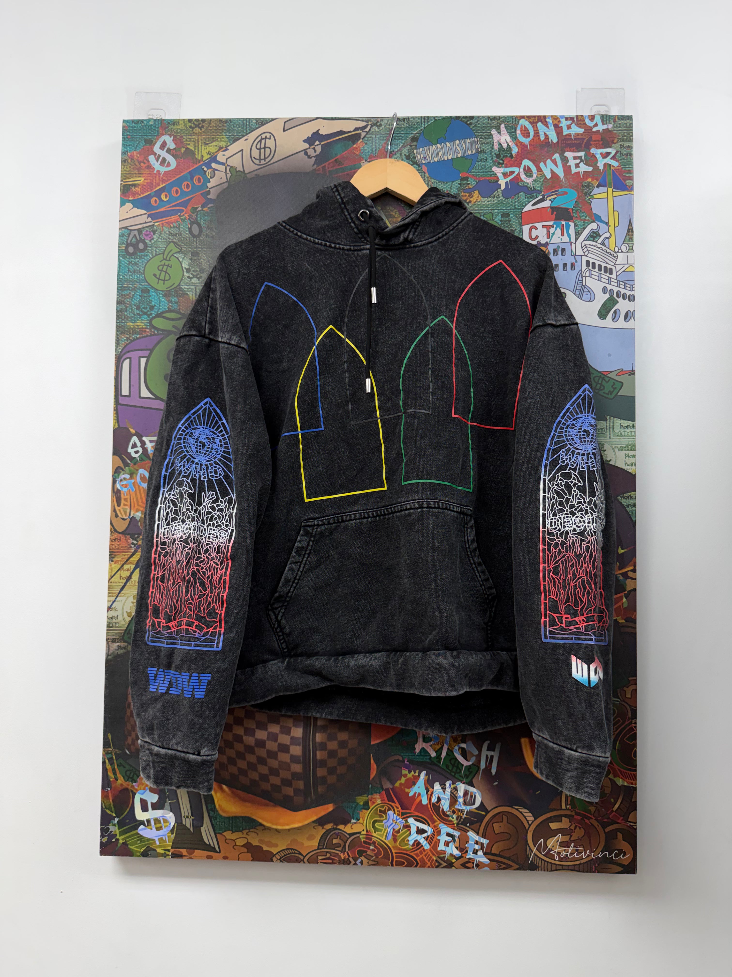 Who Decides War Black Wash Intertwined Windows Hoodie