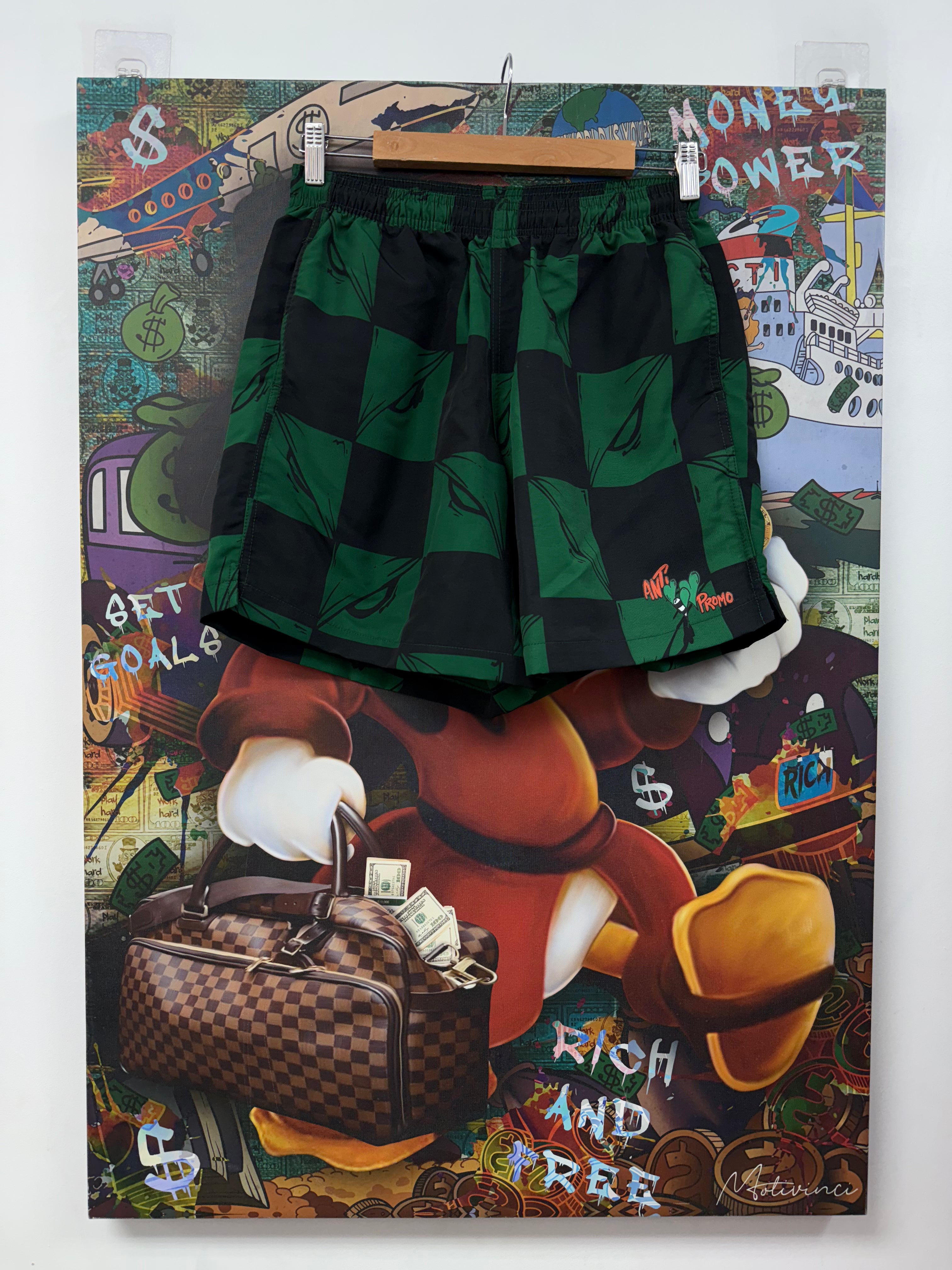 Matty Boy Anti Promo Green Orange 99 Eyes Shorts