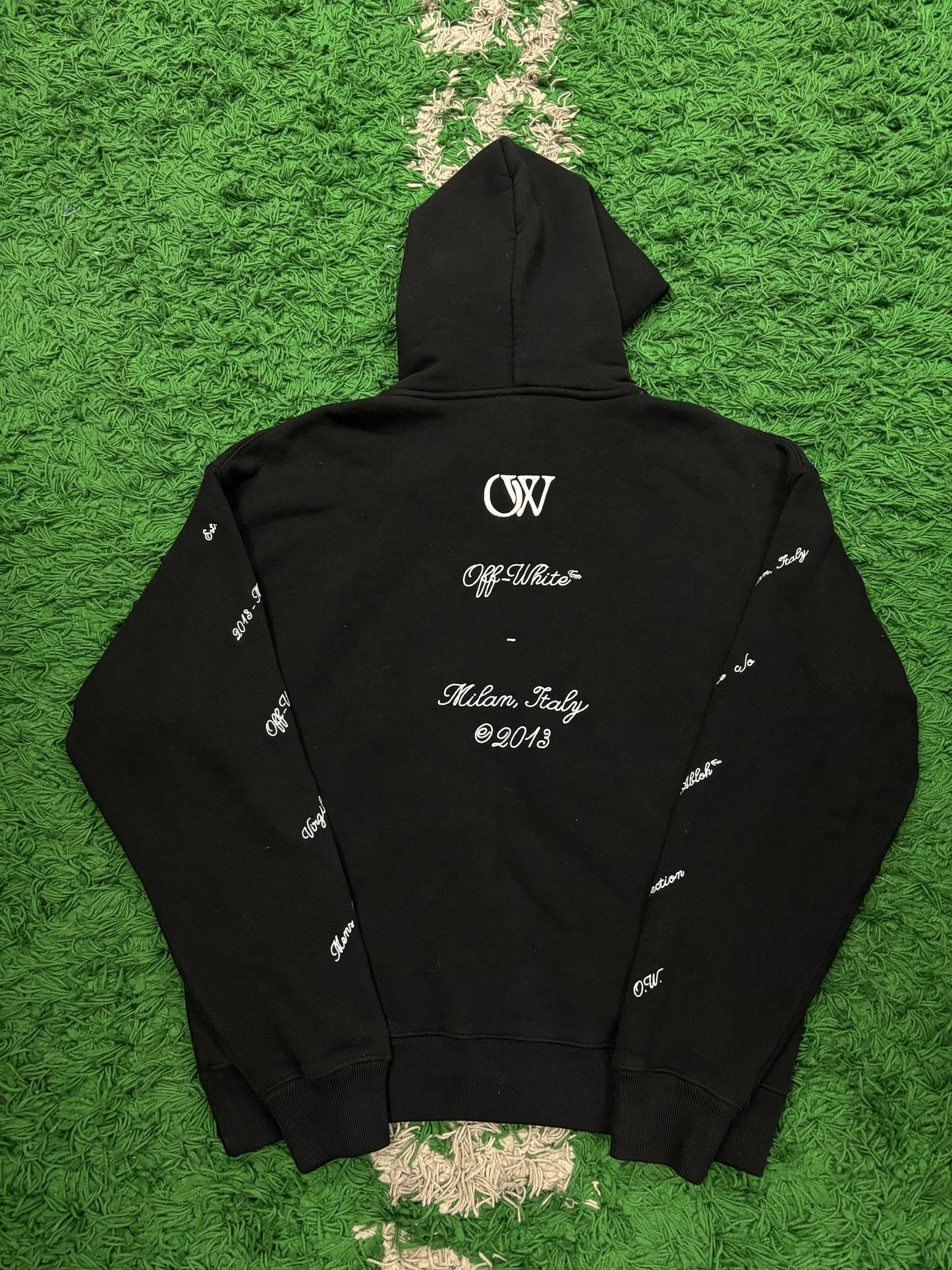 Off White Abloh Zip Up Black White Small New