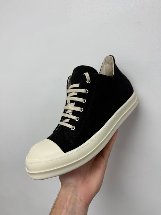 Rick Owens Ramone Low Black Felt New With Box