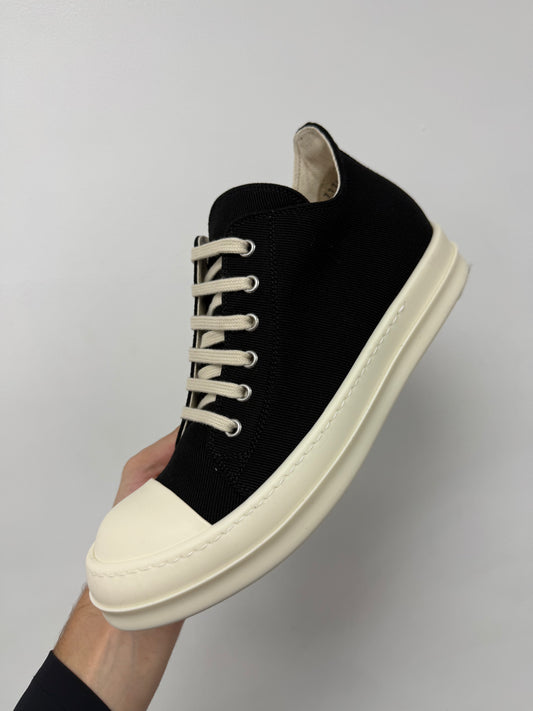 Rick Owens Ramone Low Black Canvas New With Box
