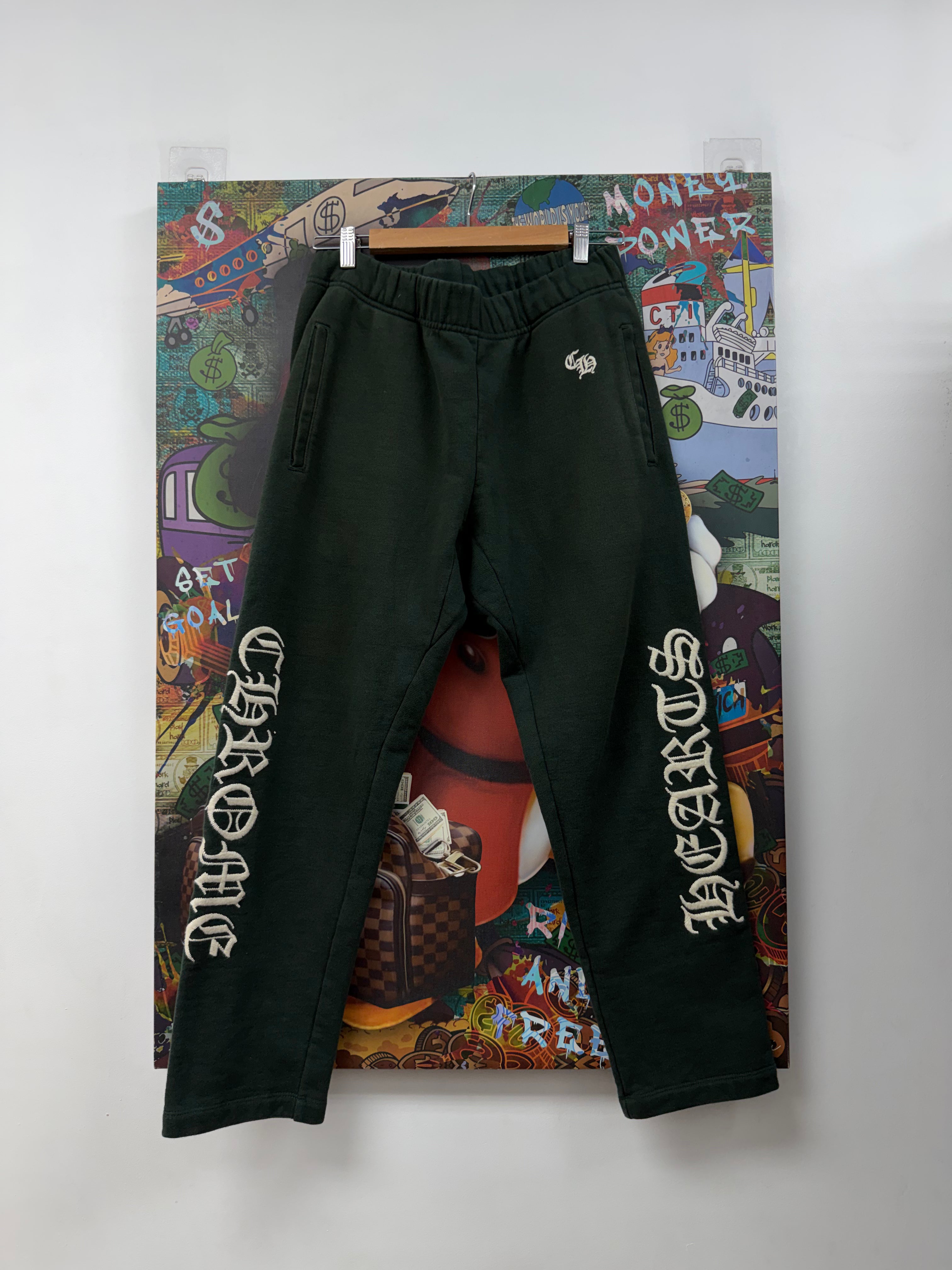 Chrome Hearts Green Embroidered Cut n Sew Sweats