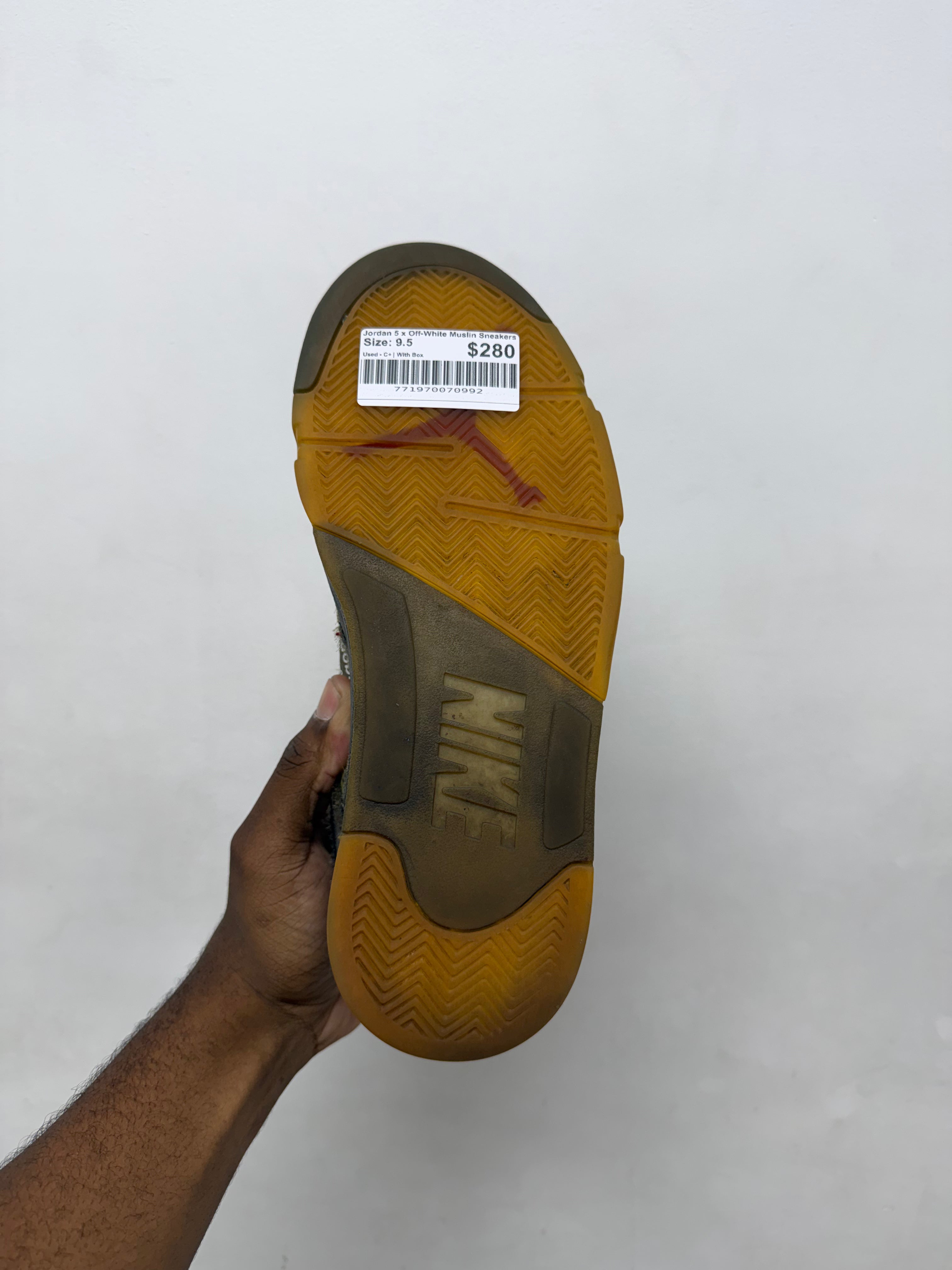 Jordan 5 x Off-White Muslin Sneakers