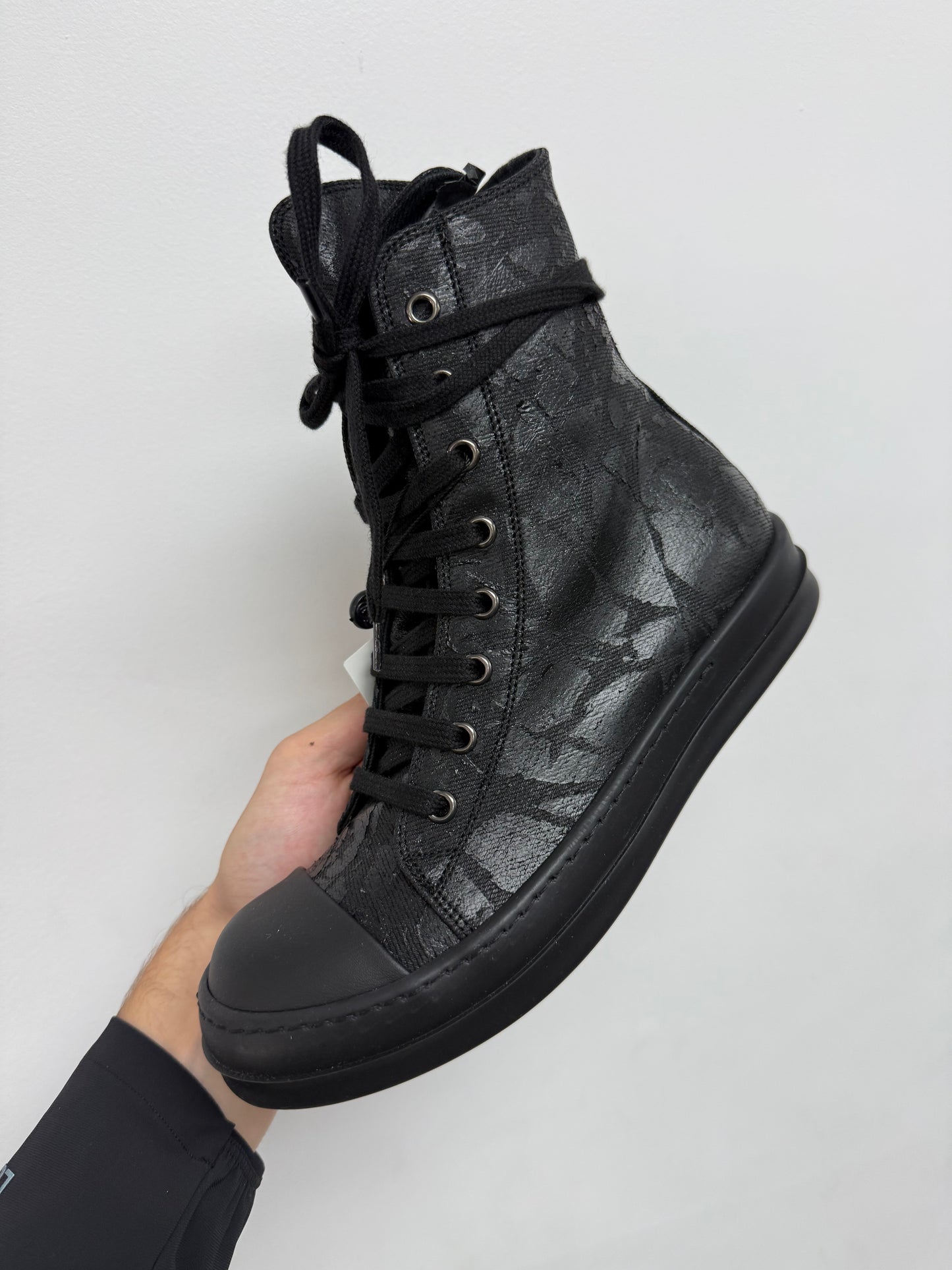 Rick Owens Black Brushed Wax Black New With Box