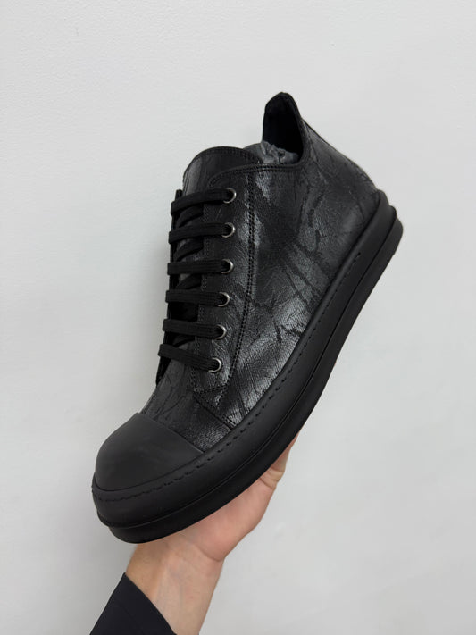 Rick Owens Ramone Low Brushed Wax Black New With Box