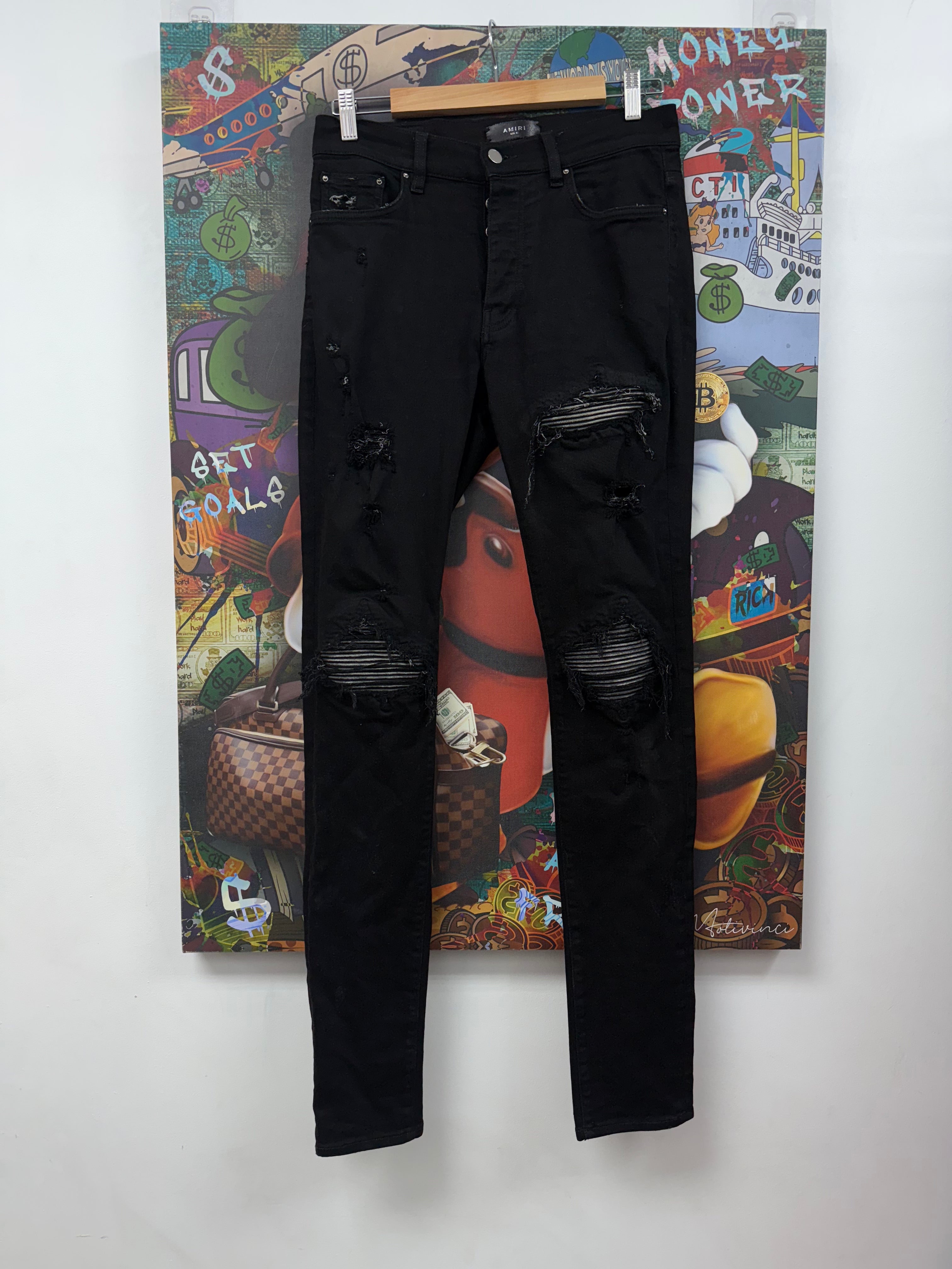 Amiri MX1 Black Patch Jeans