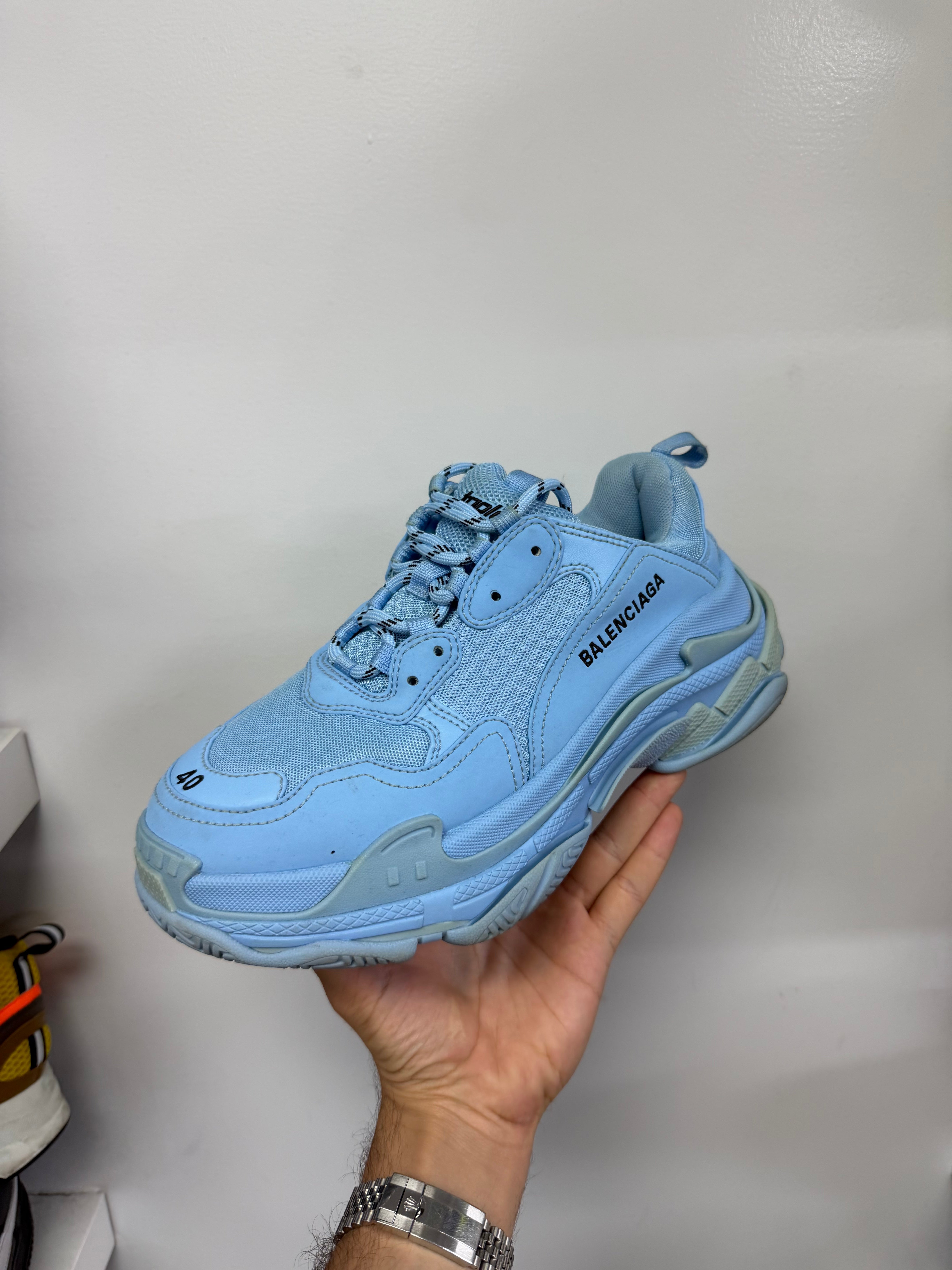 Balenciaga Baby Blue Triple S Sneakers