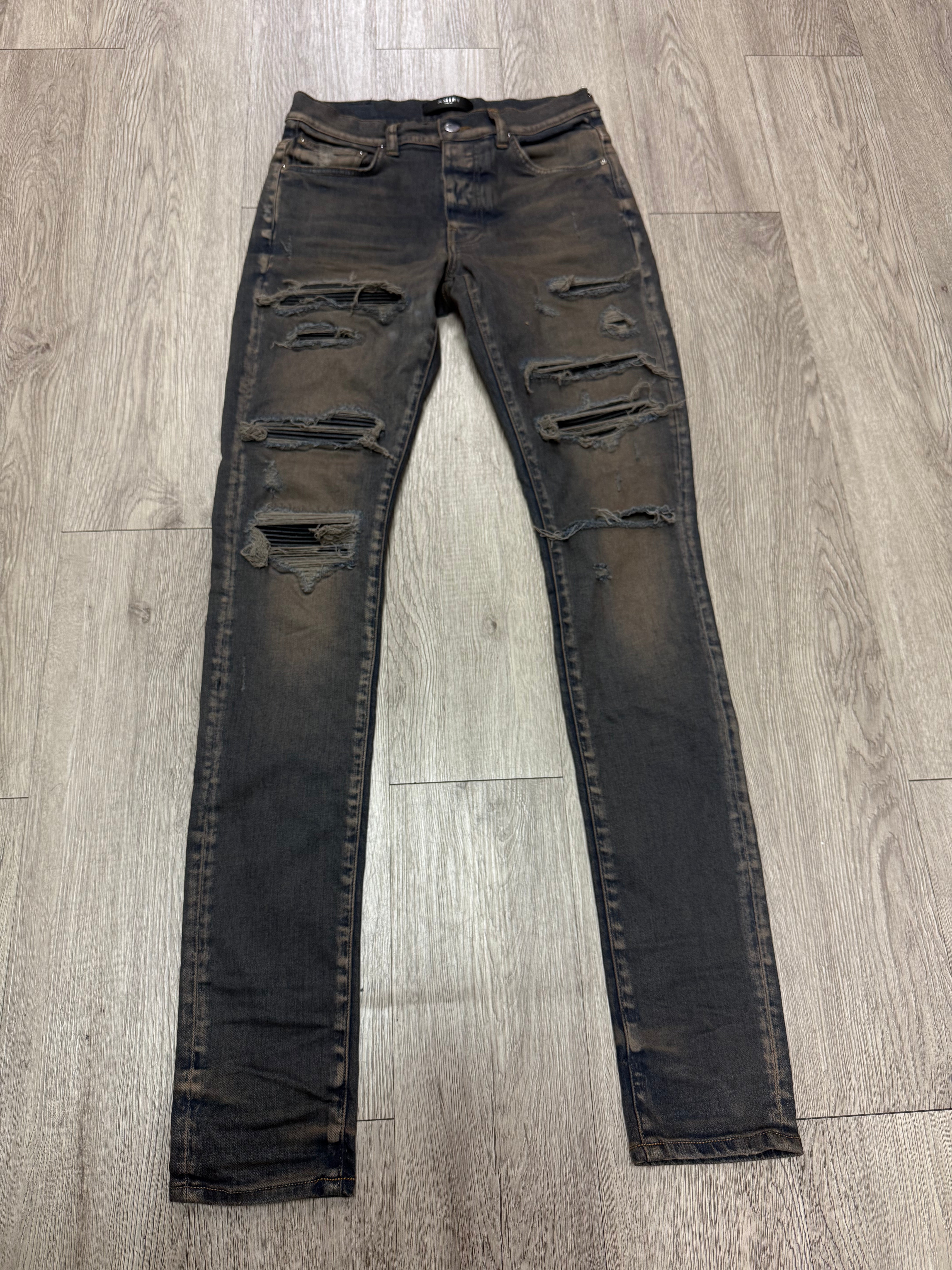 Amiri Rust Black Thrasher Patch Jeans