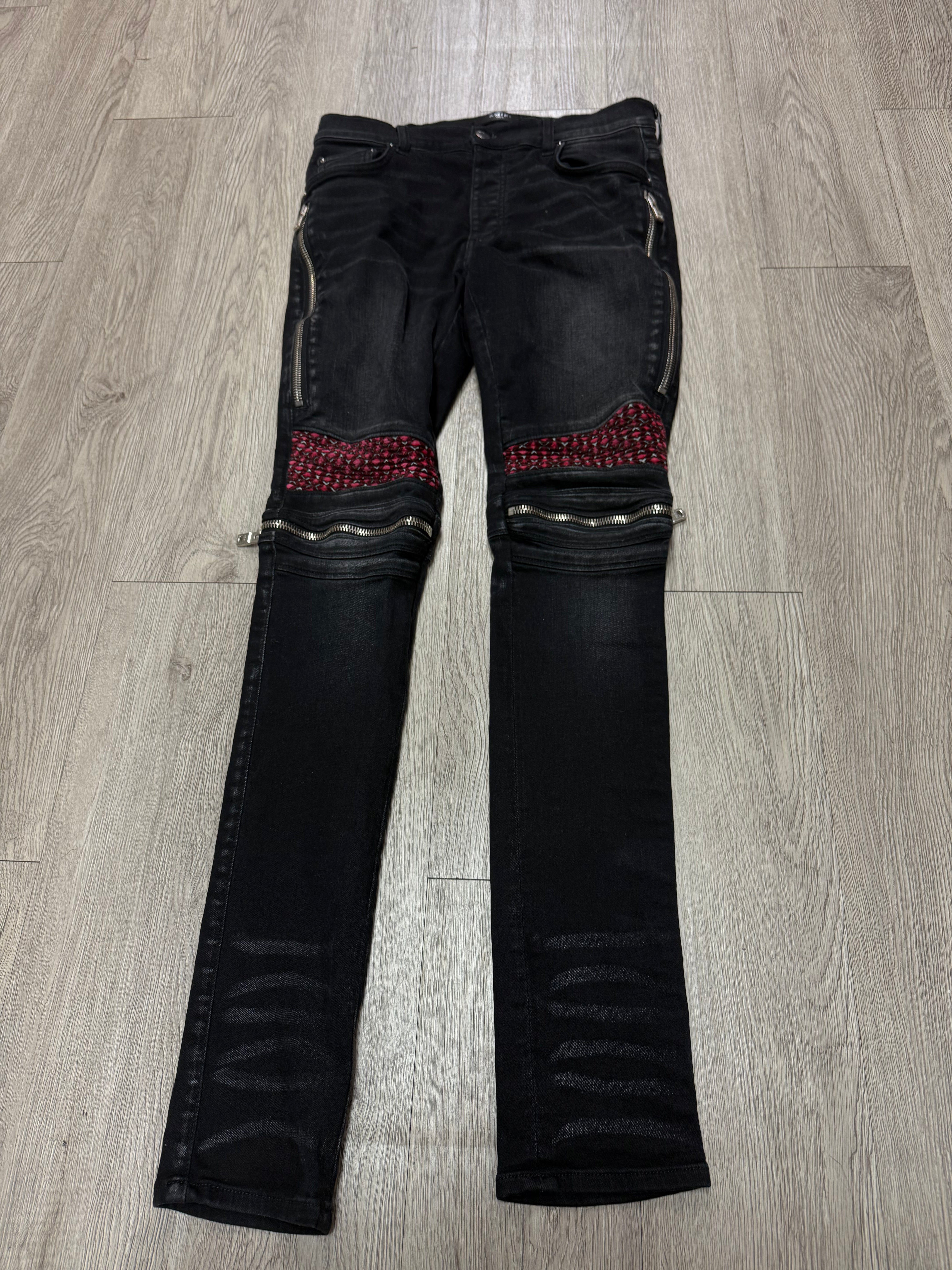 Amiri MX2 Black Cherry Patch Jeans