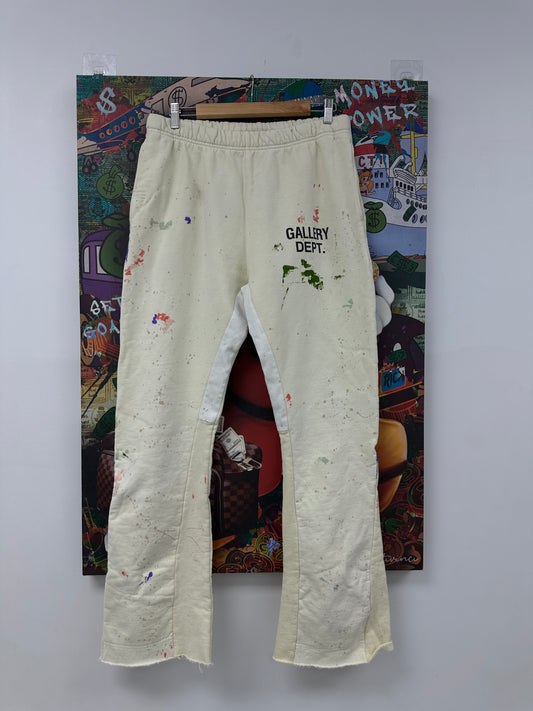 Gallery Dept Flare Sweats Cream Splatter Used Large N/A