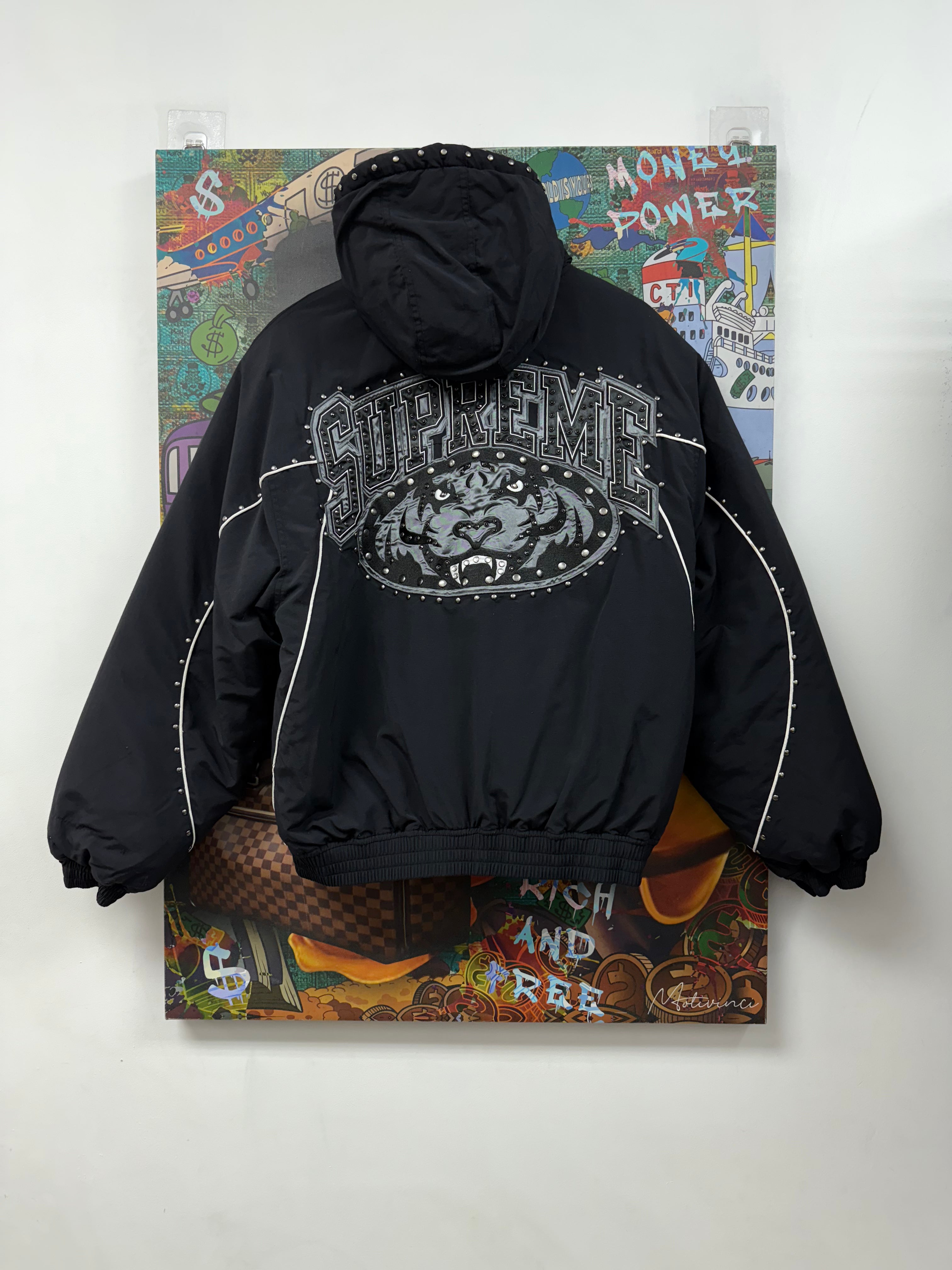 Supreme Black Studded Stadium Bomber Jacket