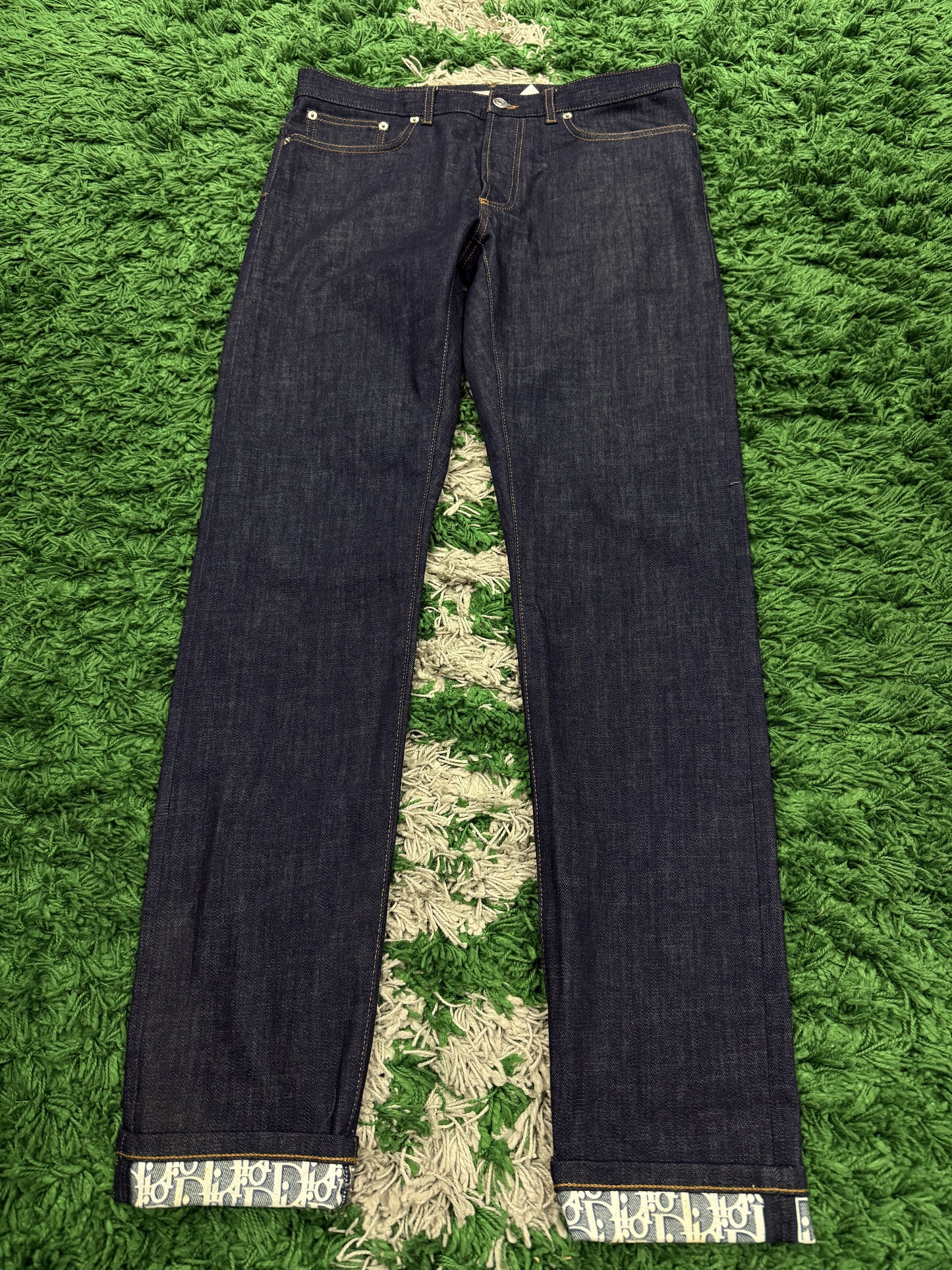 Dior Selvedge Denim Cuff Logo Used 32 N/A