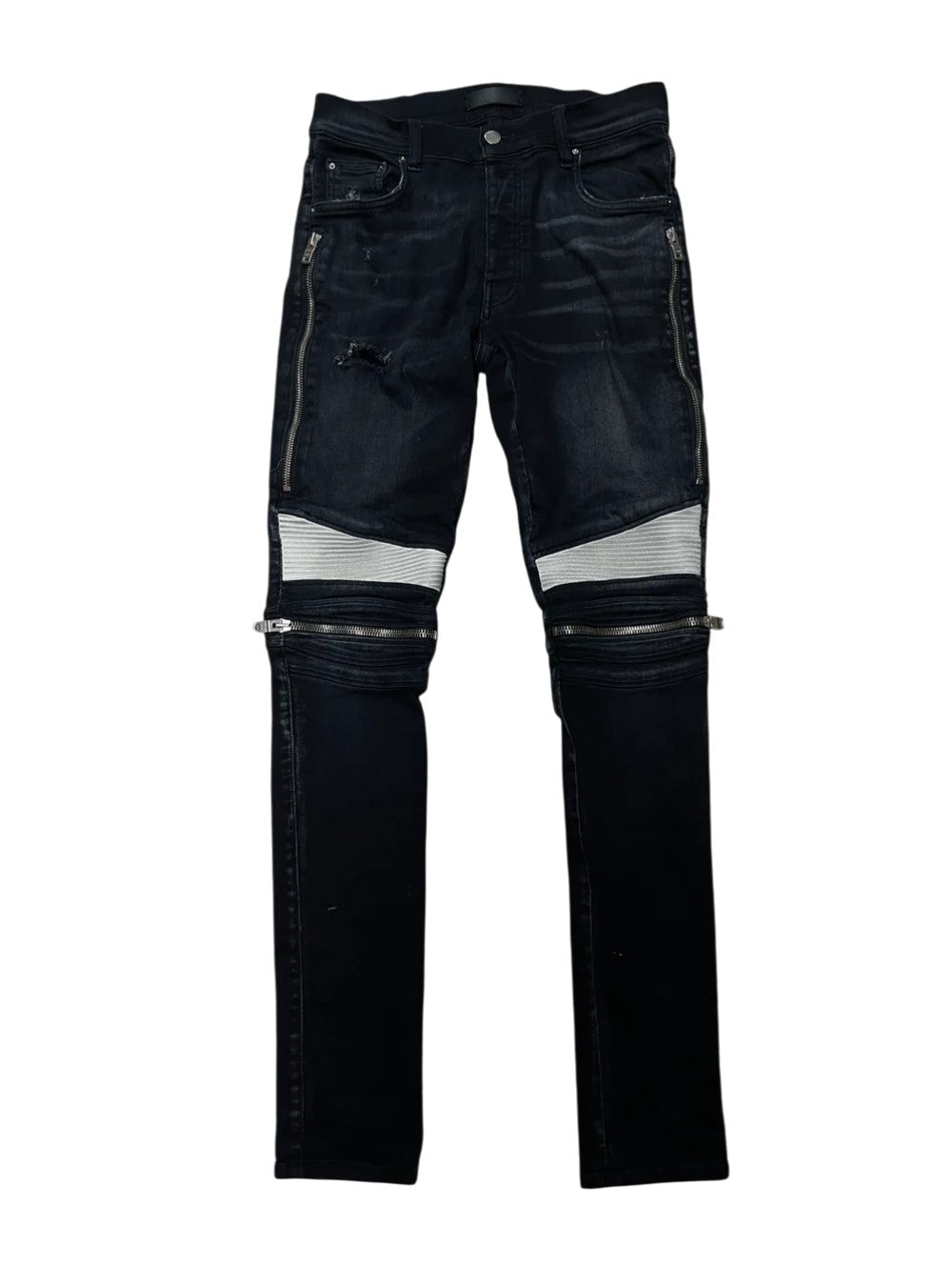 Amiri MX2 Leather Patch Black & White Jeans