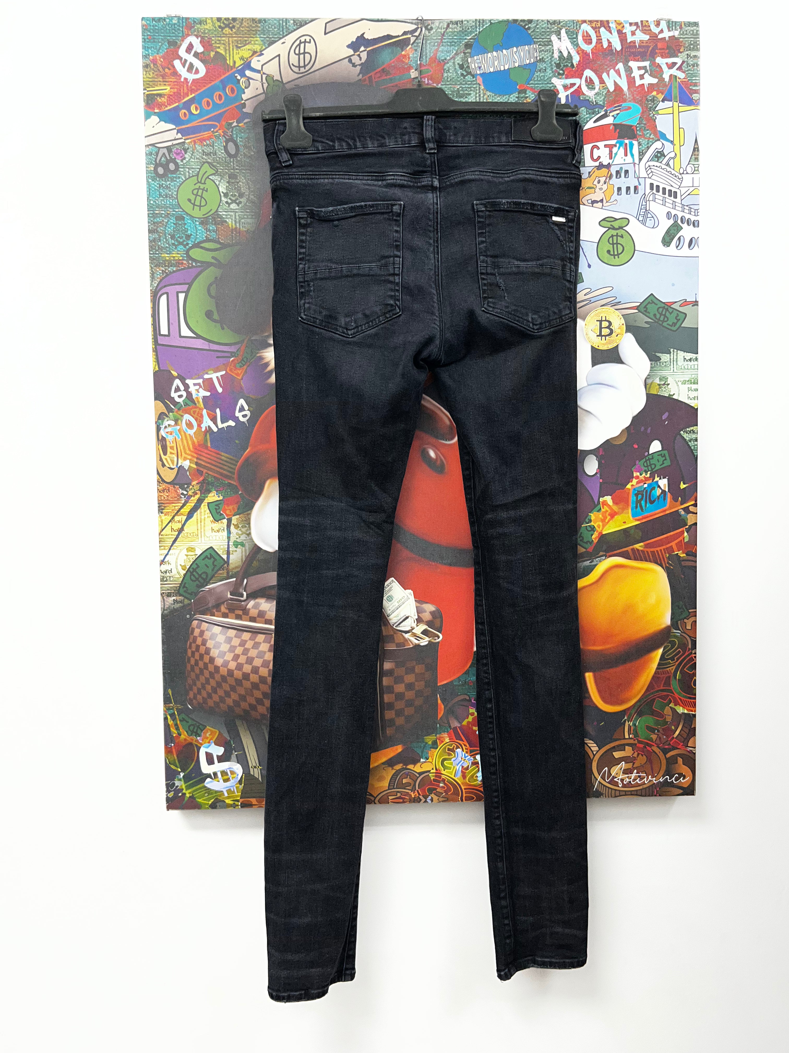 Amiri MX1 Black Wash Tie Dye Jeans