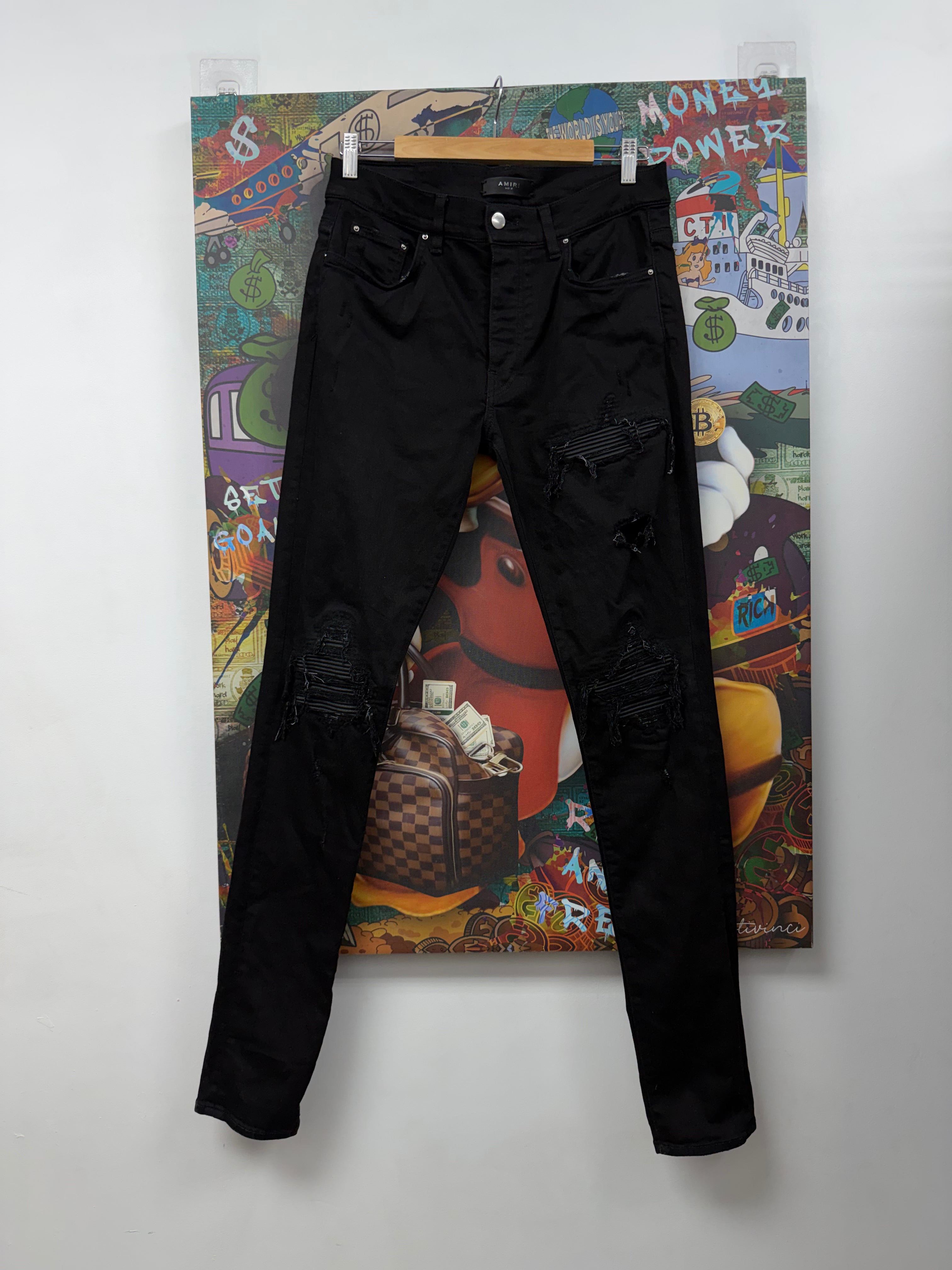 Amiri MX1 Black Black Patch Jeans