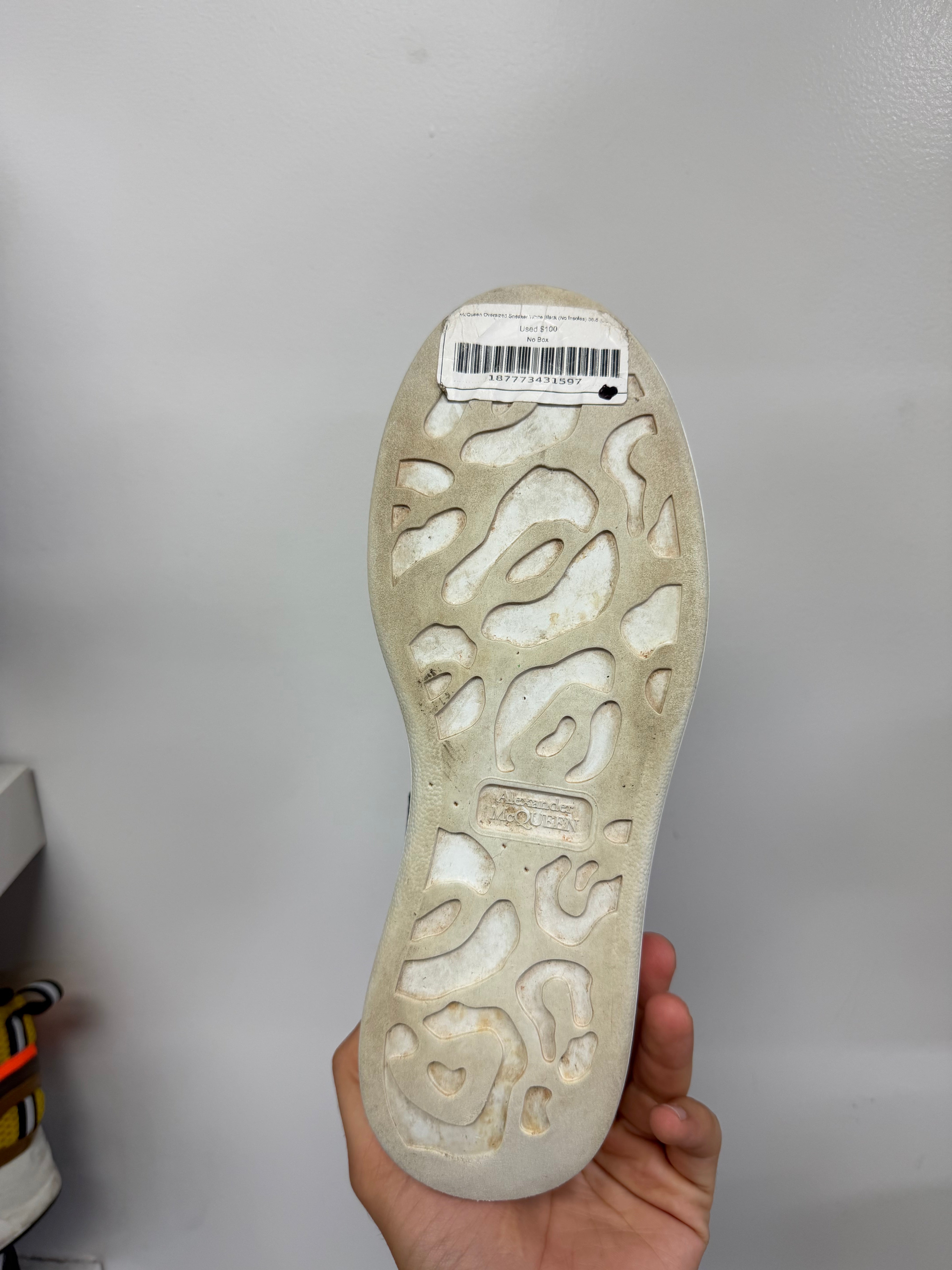 McQueen Oversized Sneaker White Black (No Insoles) Used 38.5 (US 5.5) No Box