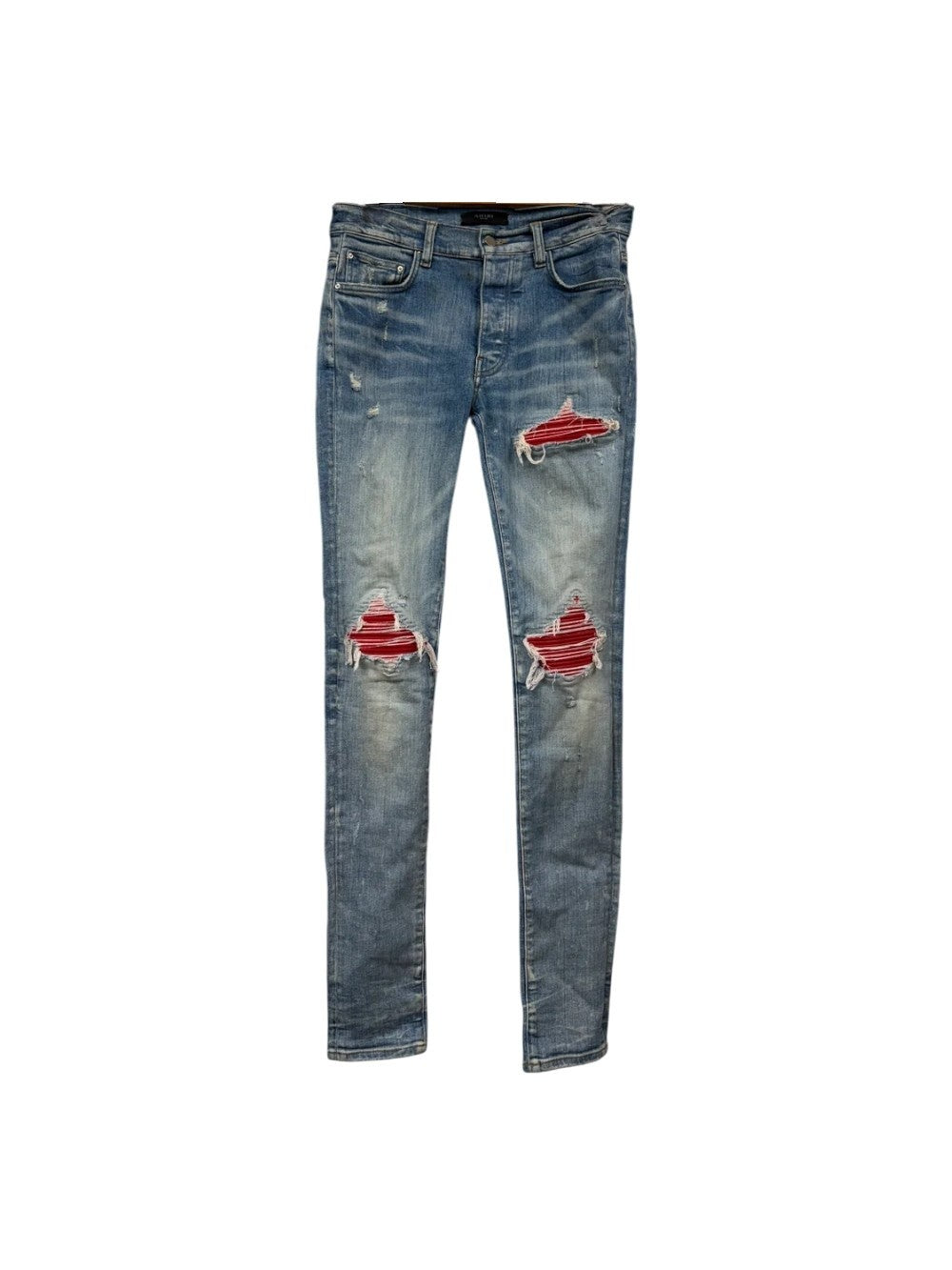 Amiri "MX1" Patch Light Wash & Red Jeans