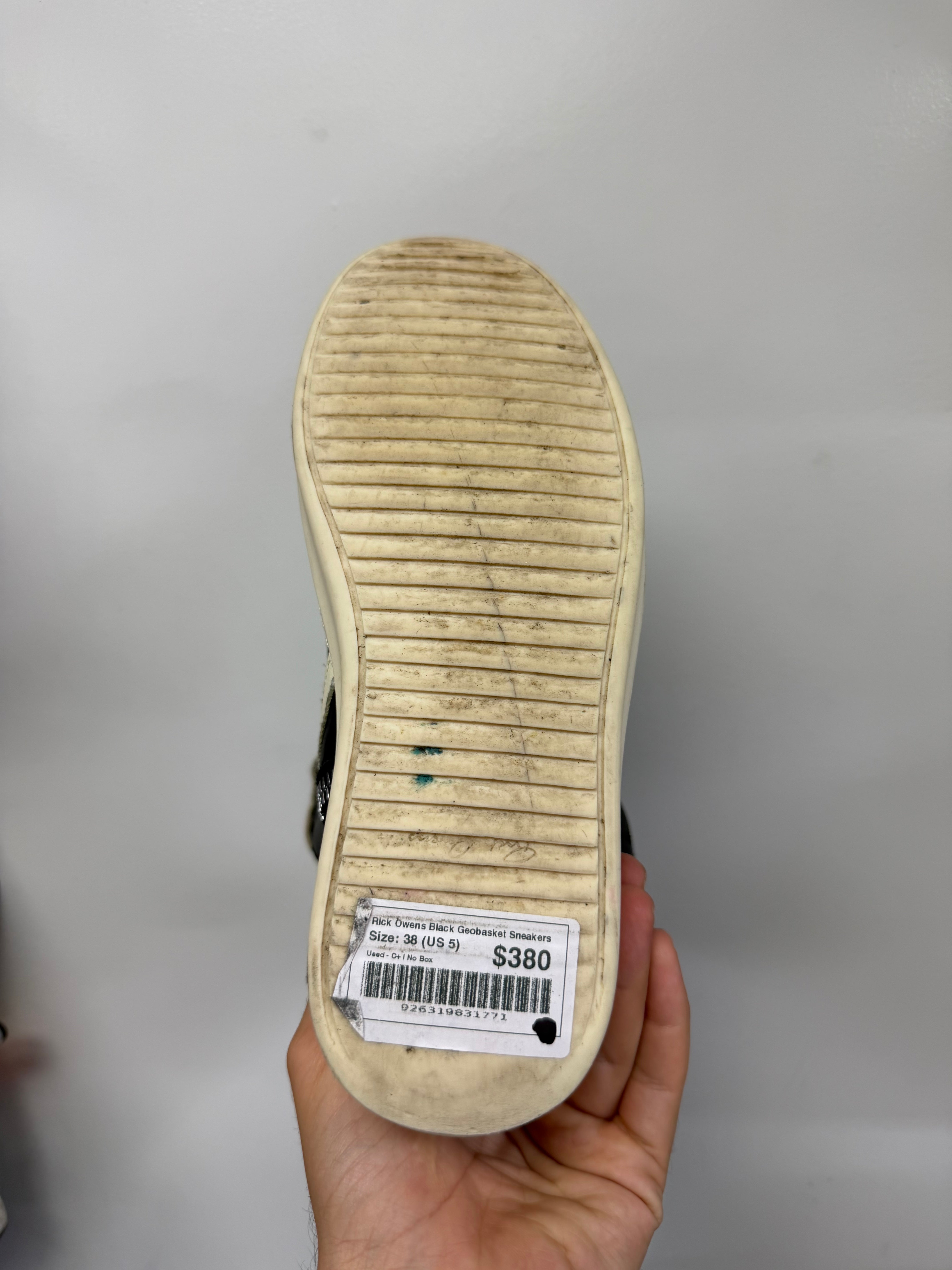 Rick Owens Black Geobasket Sneakers