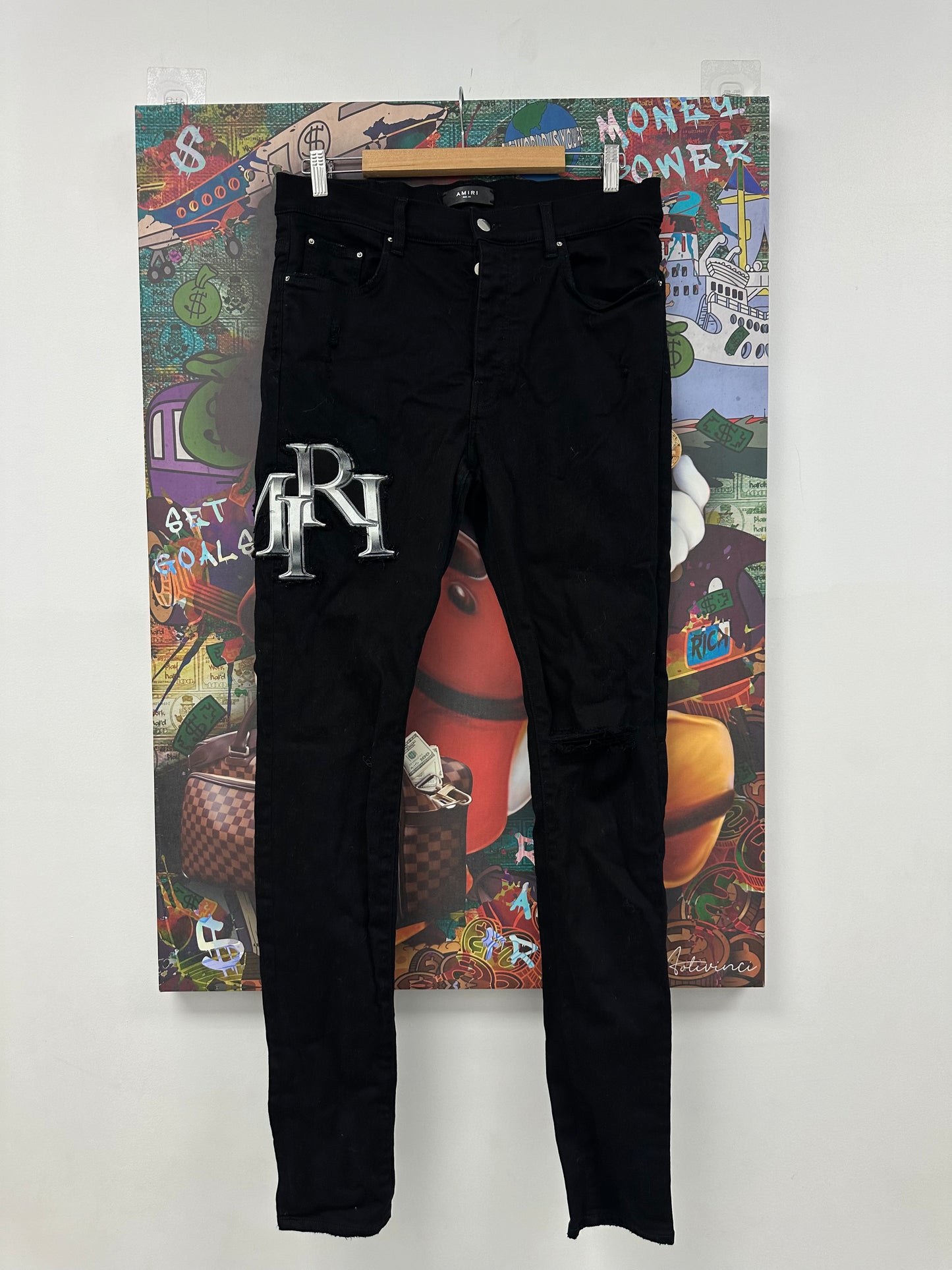 Amiri Jeans Black Chrome Logo Used 36 N/A