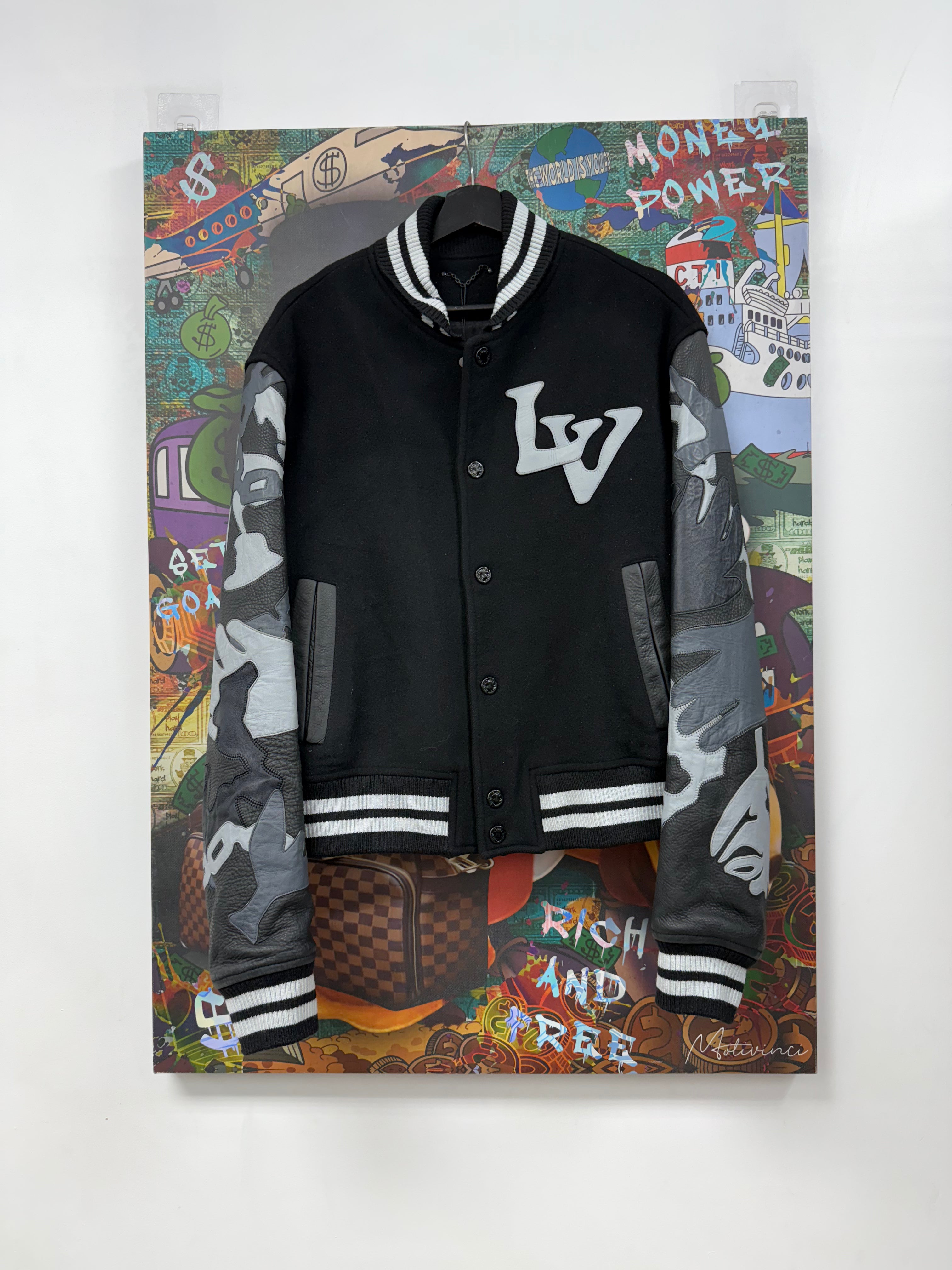Louis Vuitton Camo Chain Link Varsity Jacket